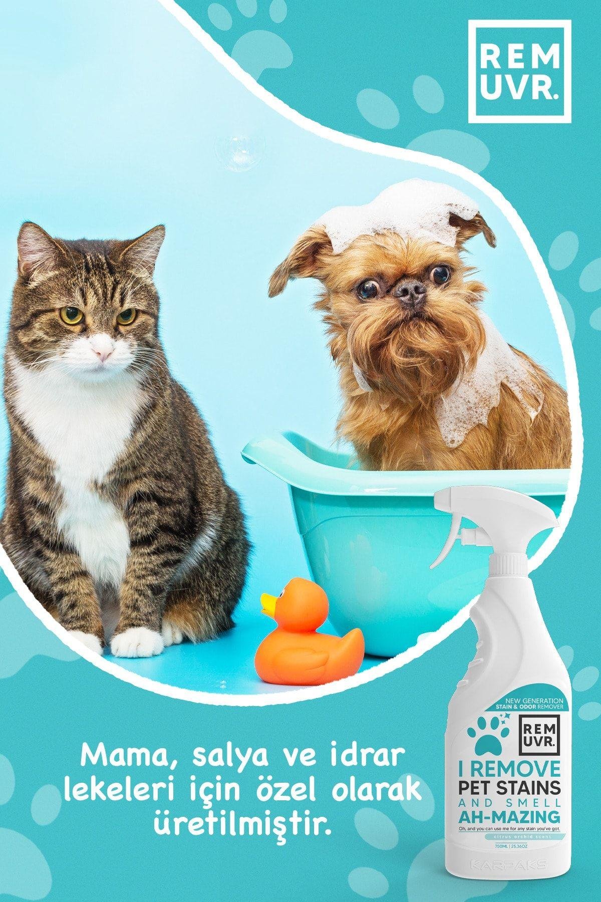 REMUVR Kediler & Köpekler Için Leke Ve Koku Giderici Sprey 750 ml 
