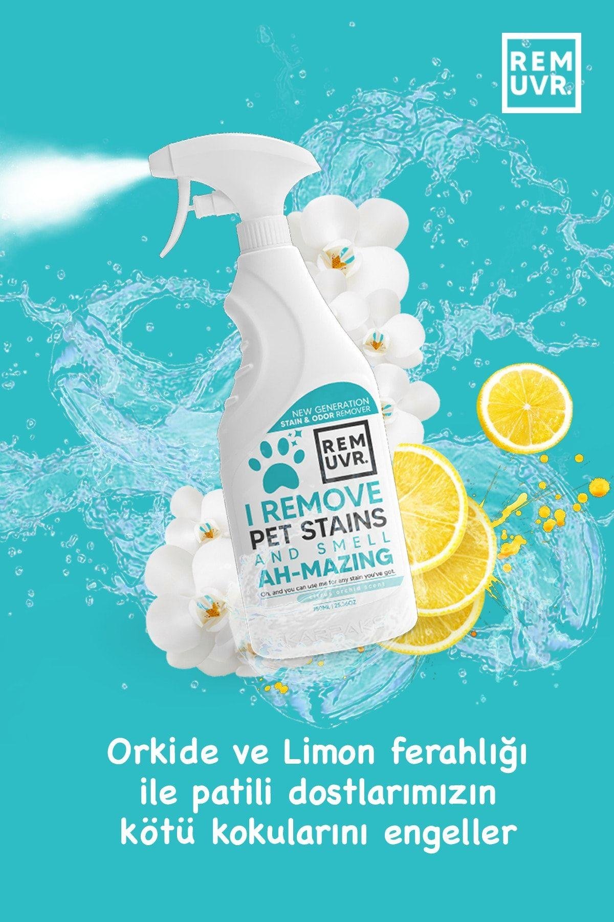 REMUVR Kediler & Köpekler Için Leke Ve Koku Giderici Sprey 750 ml 