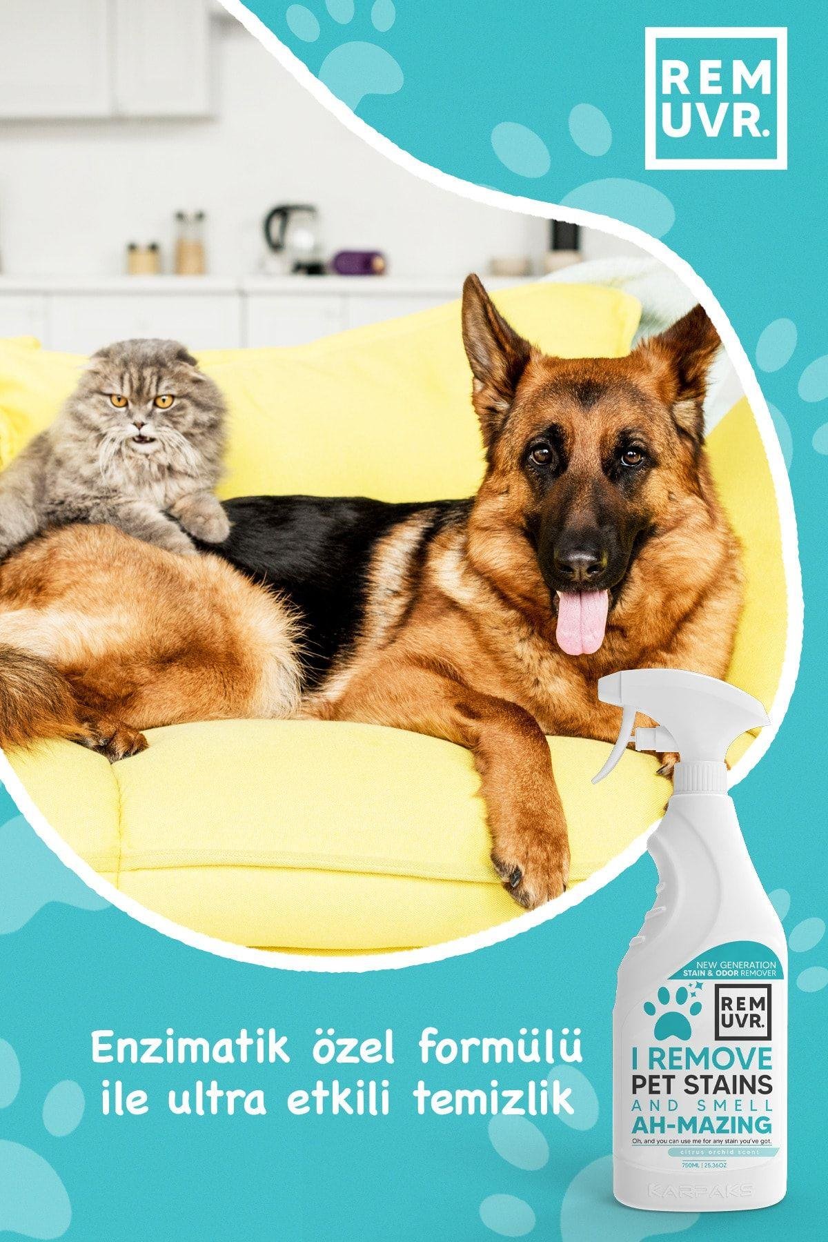 REMUVR Kediler & Köpekler Için Leke Ve Koku Giderici Sprey 750 ml 