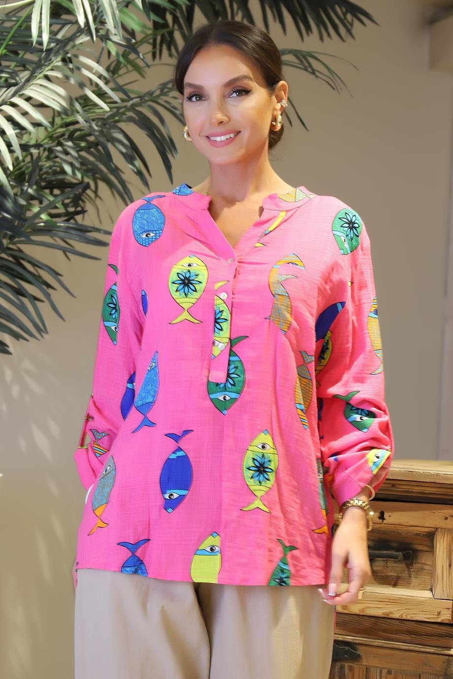 IND PARK MODA 24Y7978-2Y4 PARK MODA GÖMLEKPEMBE