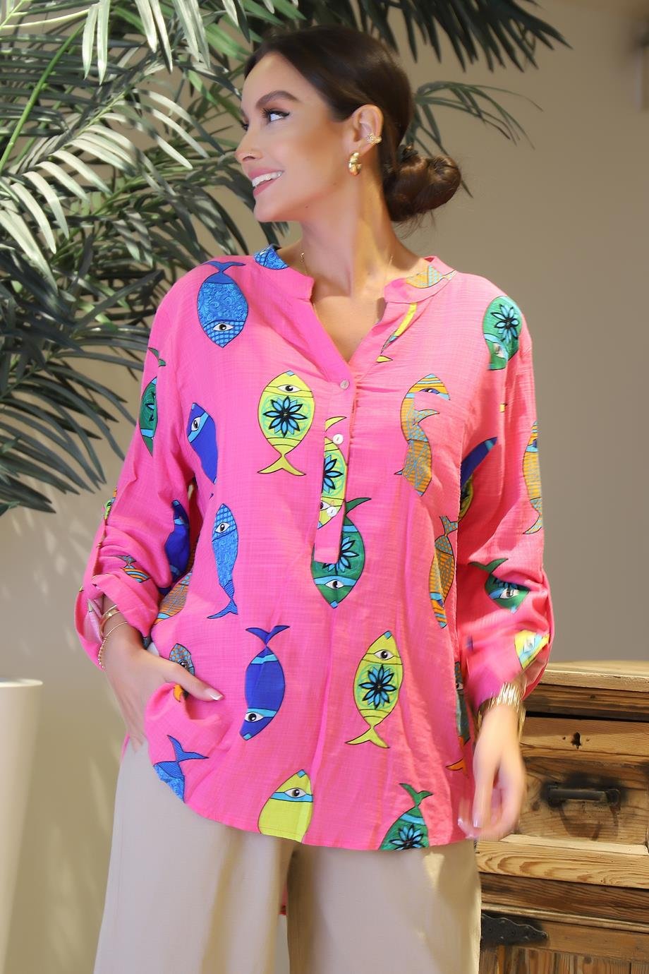 IND PARK MODA 24Y7978-2Y4 PARK MODA GÖMLEKPEMBE