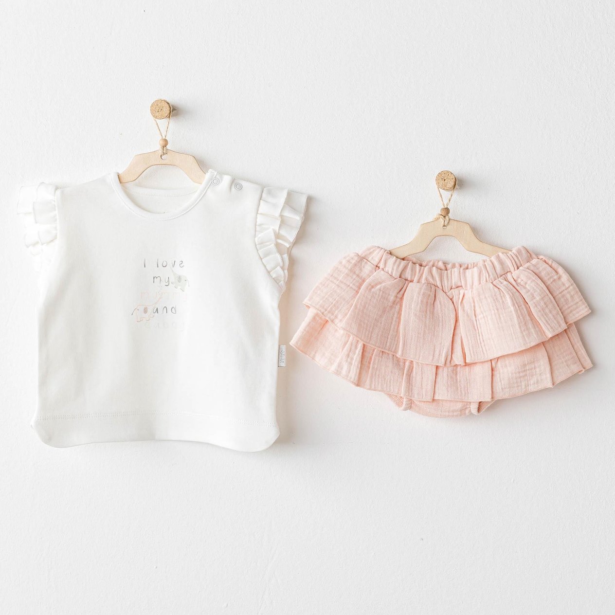ANW-AC25522Kız Bebek Takım 2 Pcs Set Love Family AC25522