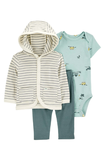 CTR-1S361010Layette Erkek Bebek 3'lü Hırkalı Set 1S361010