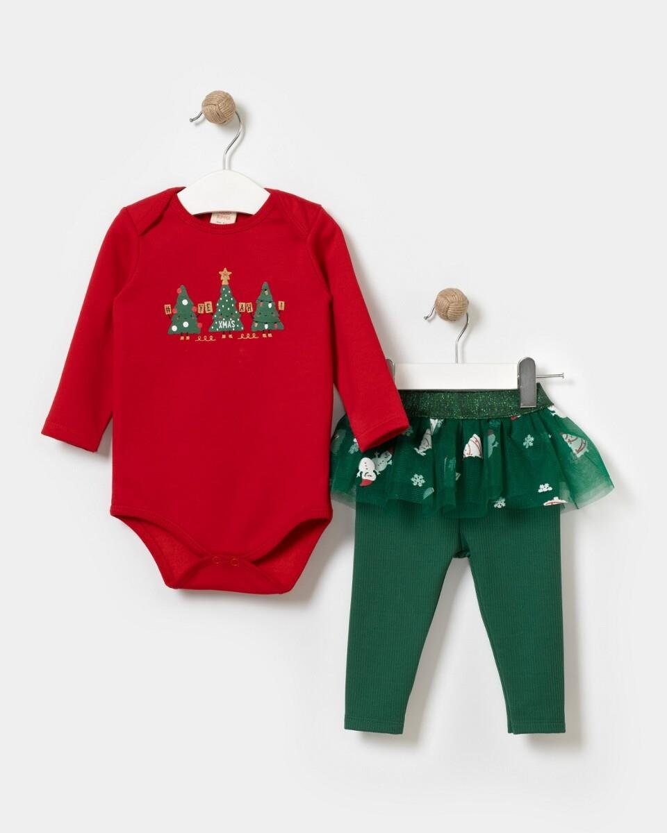NBK-23509Name Baby Kids Kız Bebek Taytı Tütülü Yılbaşı Takımı