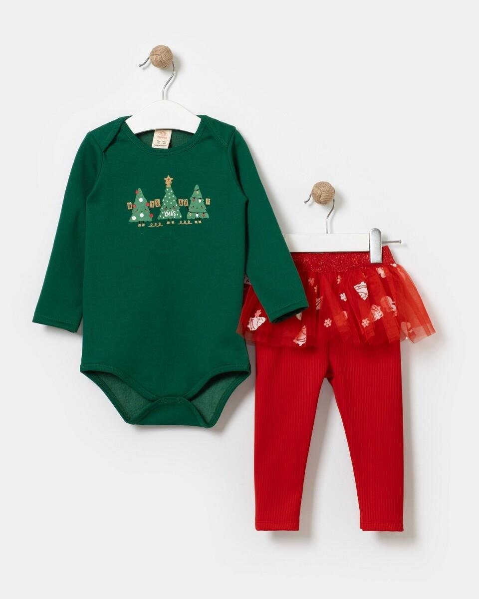 NBK-23509Name Baby Kids Kız Bebek Taytı Tütülü Yılbaşı Takımı
