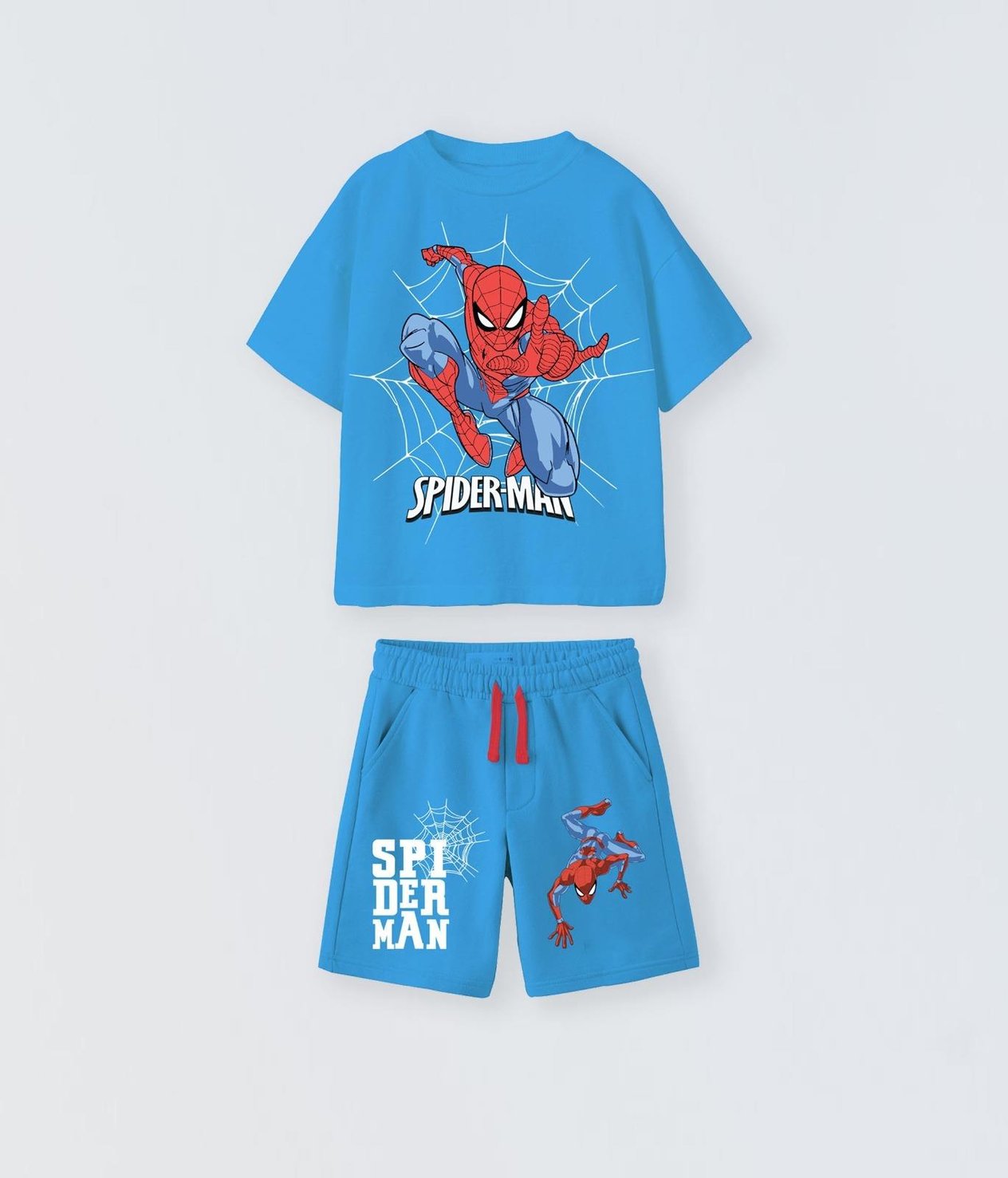 NBK-24132-2Erkek Çocuk Spiderman Şortlu Takım