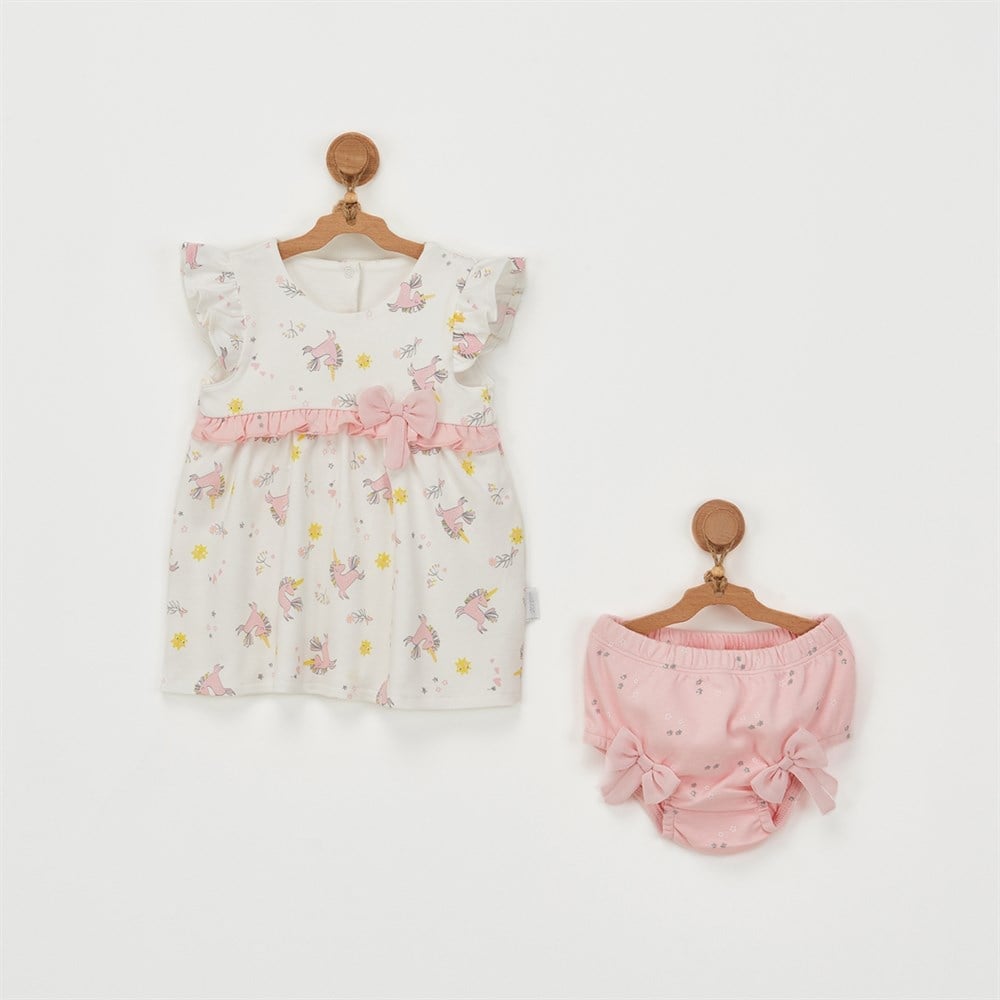 Andywawa AC22713 Bebek Elbise Takım Dress Underpant Set Unicorn