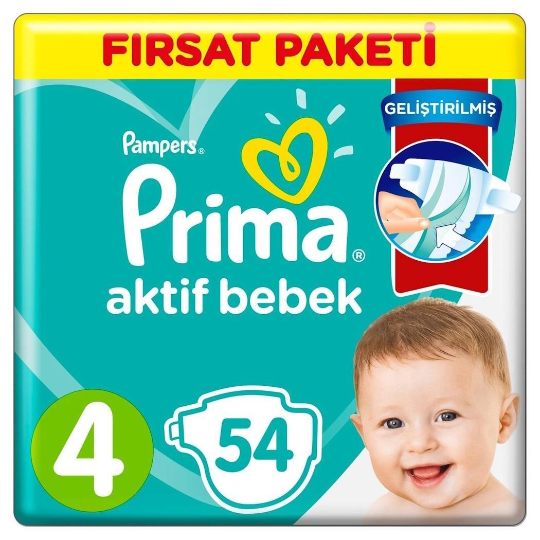 PRI-193Prima Aktif Bebek Bezi 54'lü 4 No