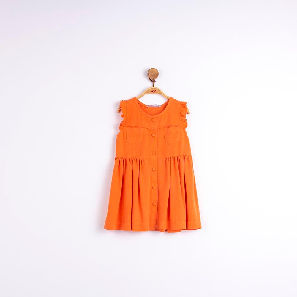 NKY-74601Kız Bebek Cepli Elbise