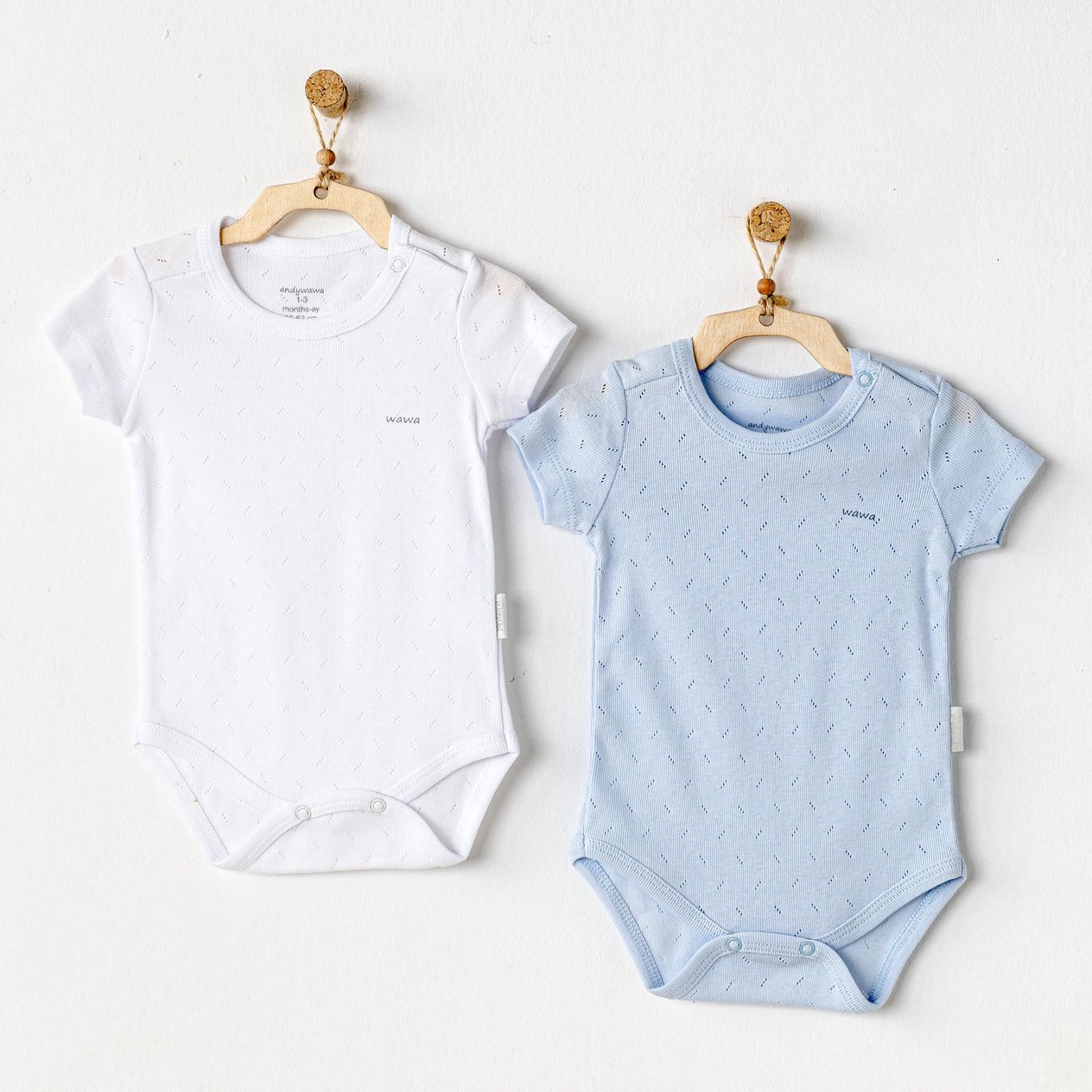 ANW-AC25554Bebek Body 2 Parça Short Sleeve Body Jacquard Basic AC25554