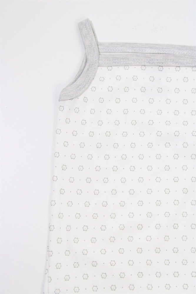 BBT-044Bebitof Çiçek Detaylı İp Askılı Kız Bebek Body