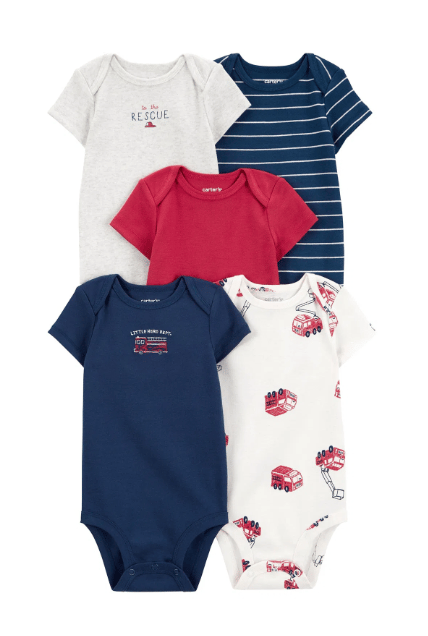 CTR-1S790510Layette Erkek Bebek Kısa Kollu Body 5'li Paket 1S790510
