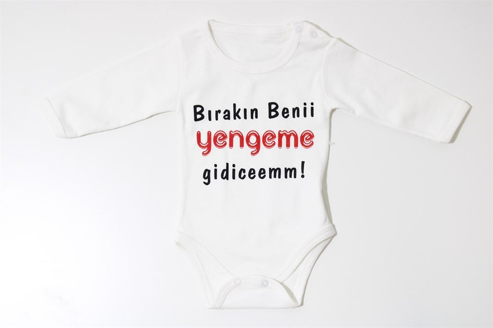 NBK-106-4Name Baby Kids Yenge Yazılı Uzun Kollu Bebek Body