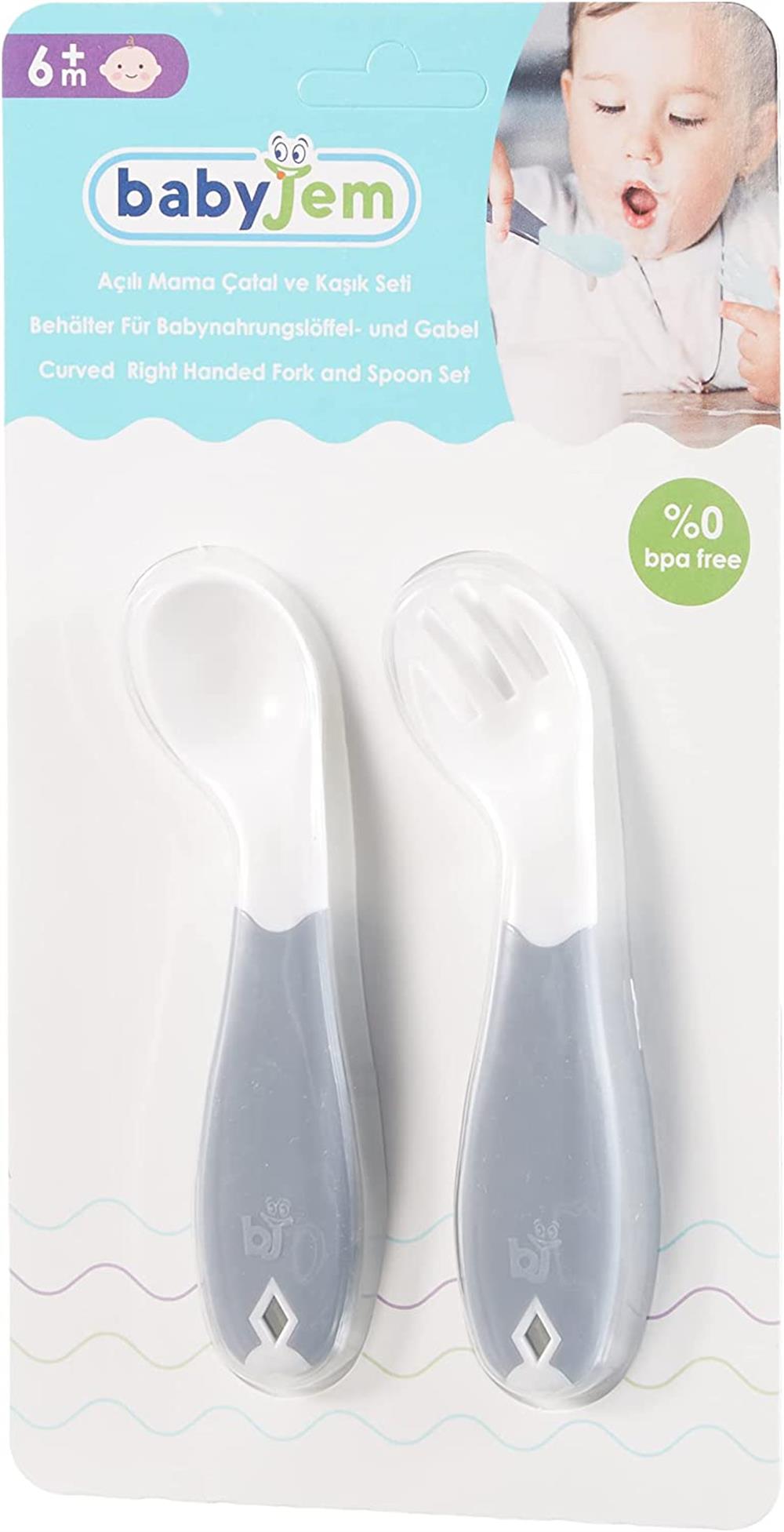 BBJ-703Babyjem 703 Açılı Mama Çatal ve Kaşık Seti