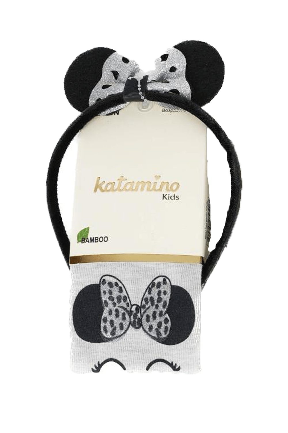 KAT-K32281Kız Çocuk Mikili Taçlı Bambu Külotlu Çorap