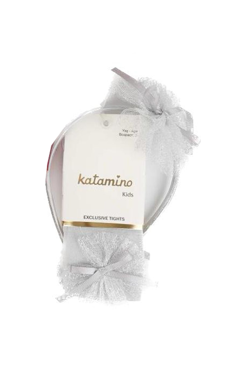 KAT-K62230Puspas Taç Aksesuarlı Simli Kız Çocuk Külotlu Çorap
