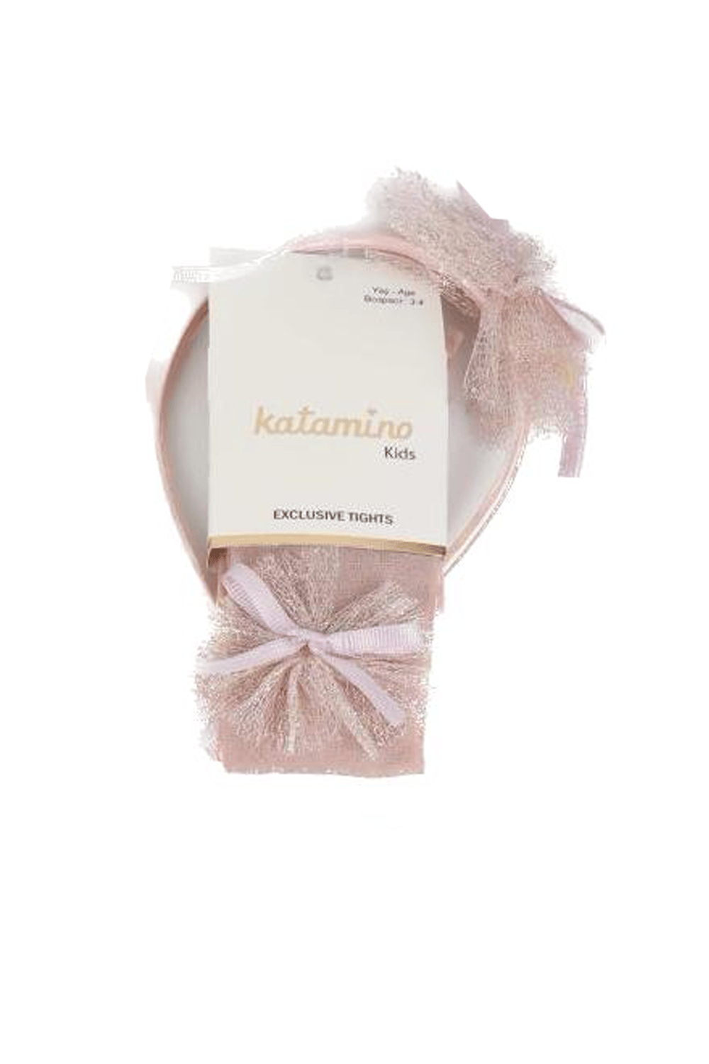 KAT-K62230Puspas Taç Aksesuarlı Simli Kız Çocuk Külotlu Çorap
