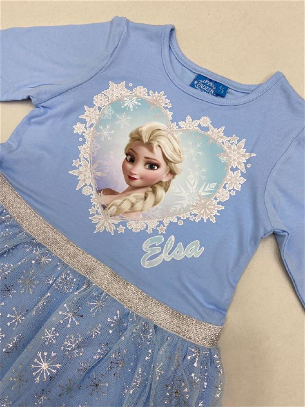 NBK-22006Name Kids Frozen Uzun Kollu Tütü Elbise