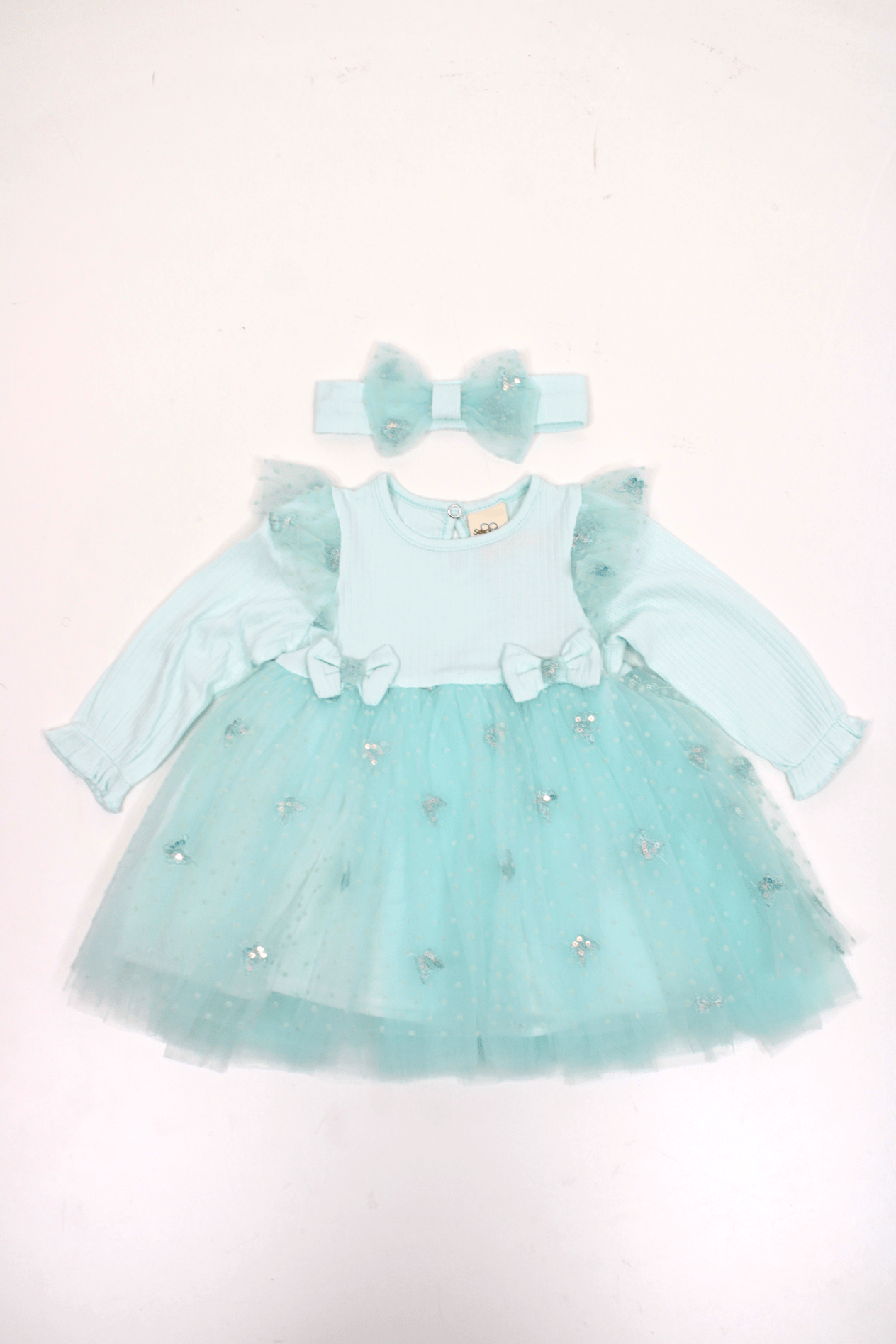 SER-0558Fitilli Tüllü Bebek Elbise 0558