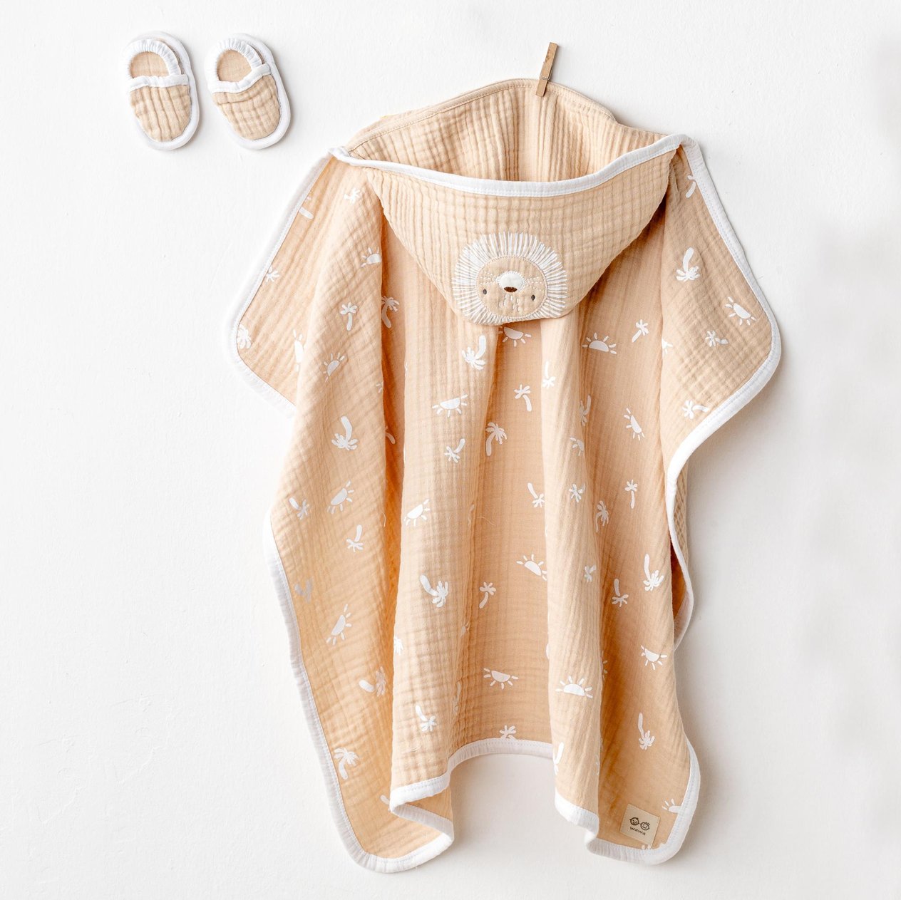 ANW-AC24508Erkek Bebek Havlu Set Towel Set 80x80 Muslin Smil All Day AC24508