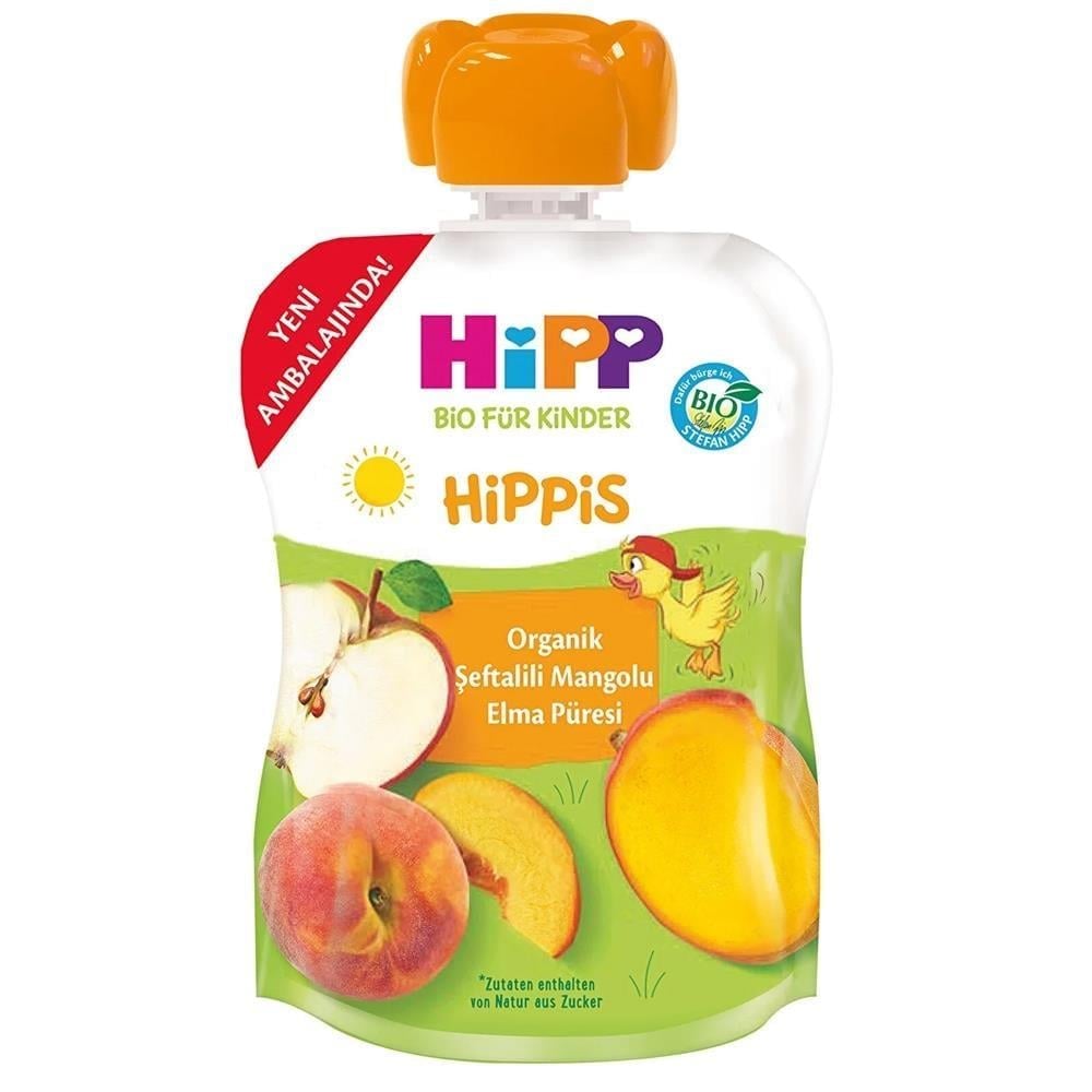 HİP-8584HiPP Organik Şeftalili Mangolu Elma Püresi 100g