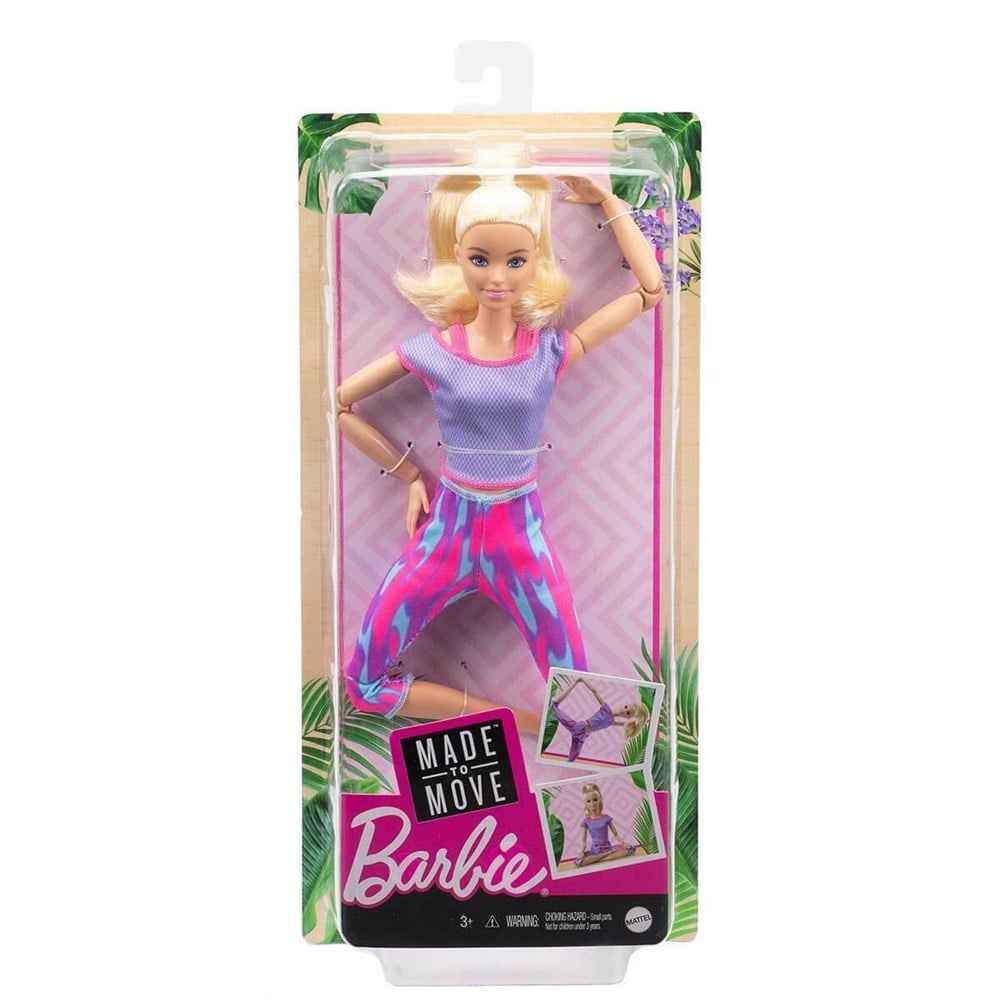 Mattel Barbie GXF04 Barbie Sonsuz Hareket Bebeği Sarışın Desenli