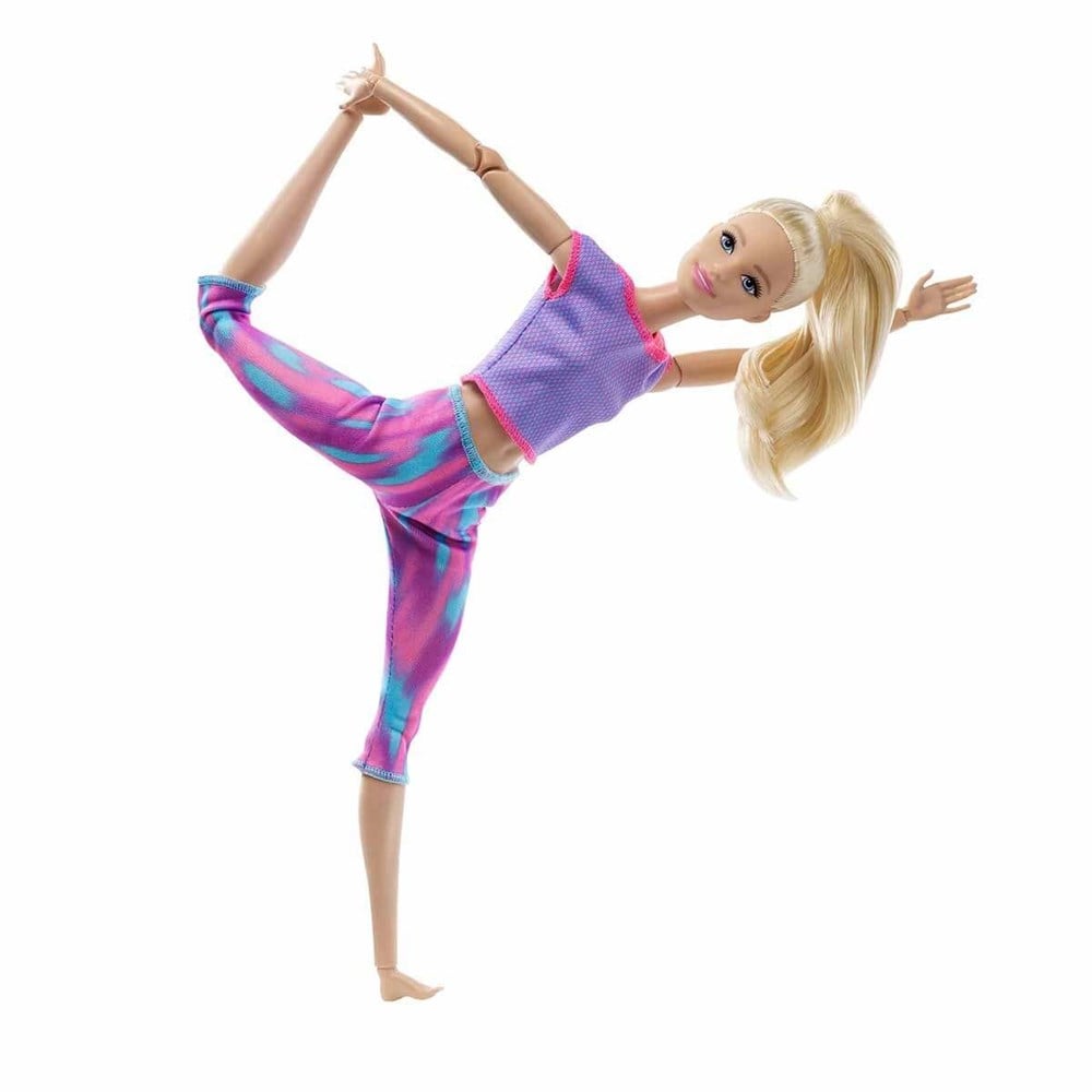 Mattel Barbie GXF04 Barbie Sonsuz Hareket Bebeği Sarışın Desenli