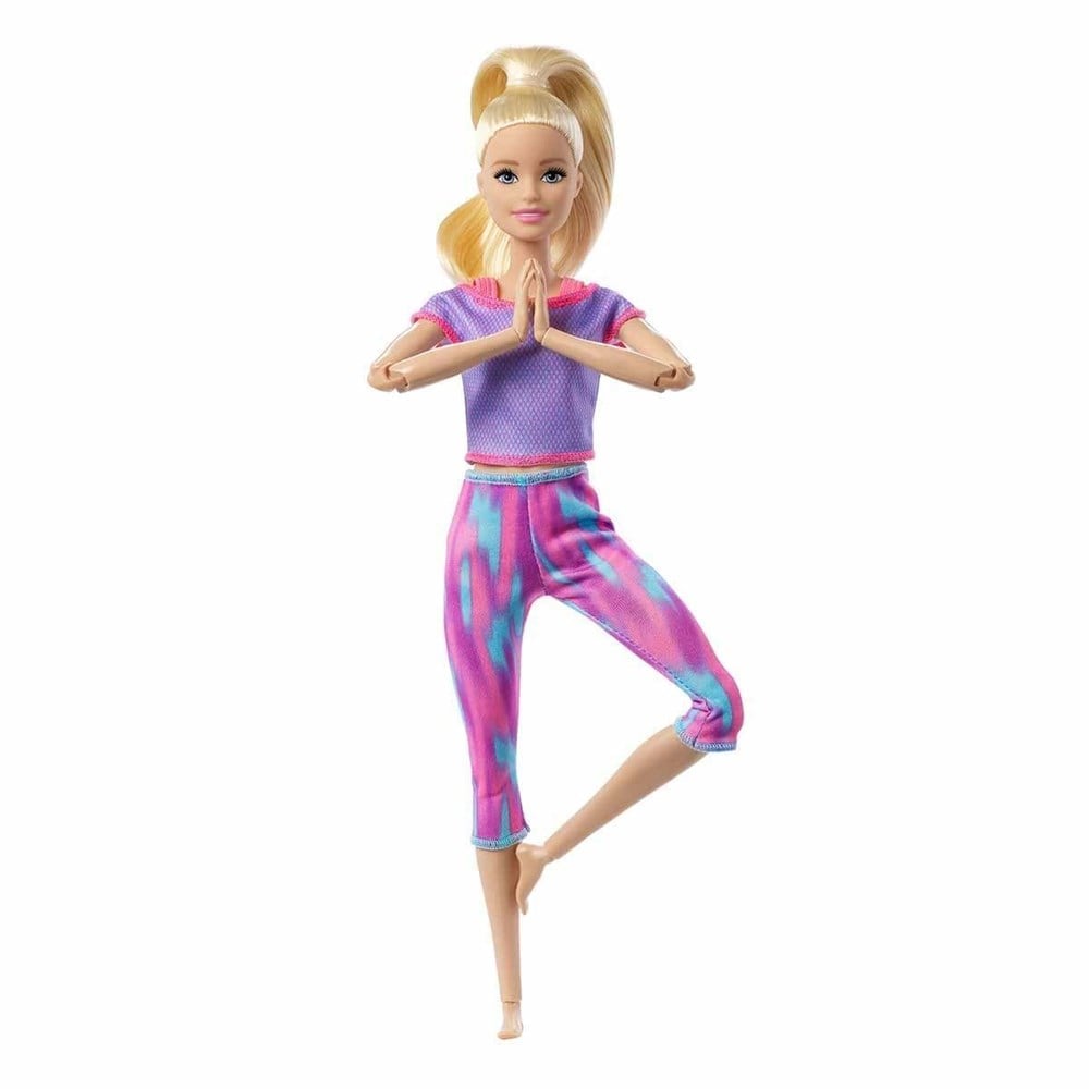 Mattel Barbie GXF04 Barbie Sonsuz Hareket Bebeği Sarışın Desenli