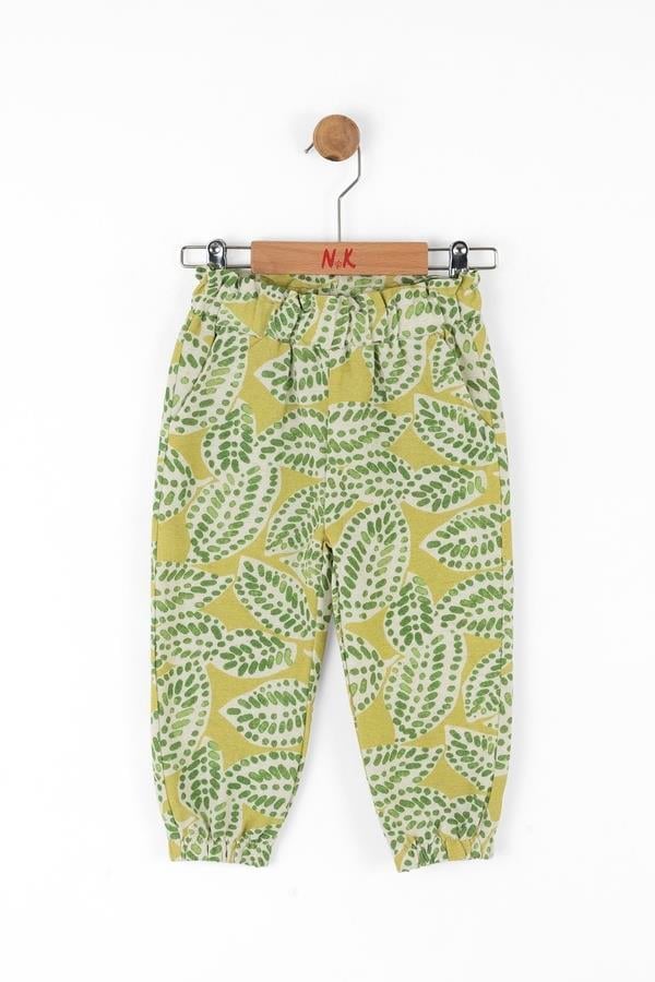 NKY-58606Kız Bebek Leaf Pantolon