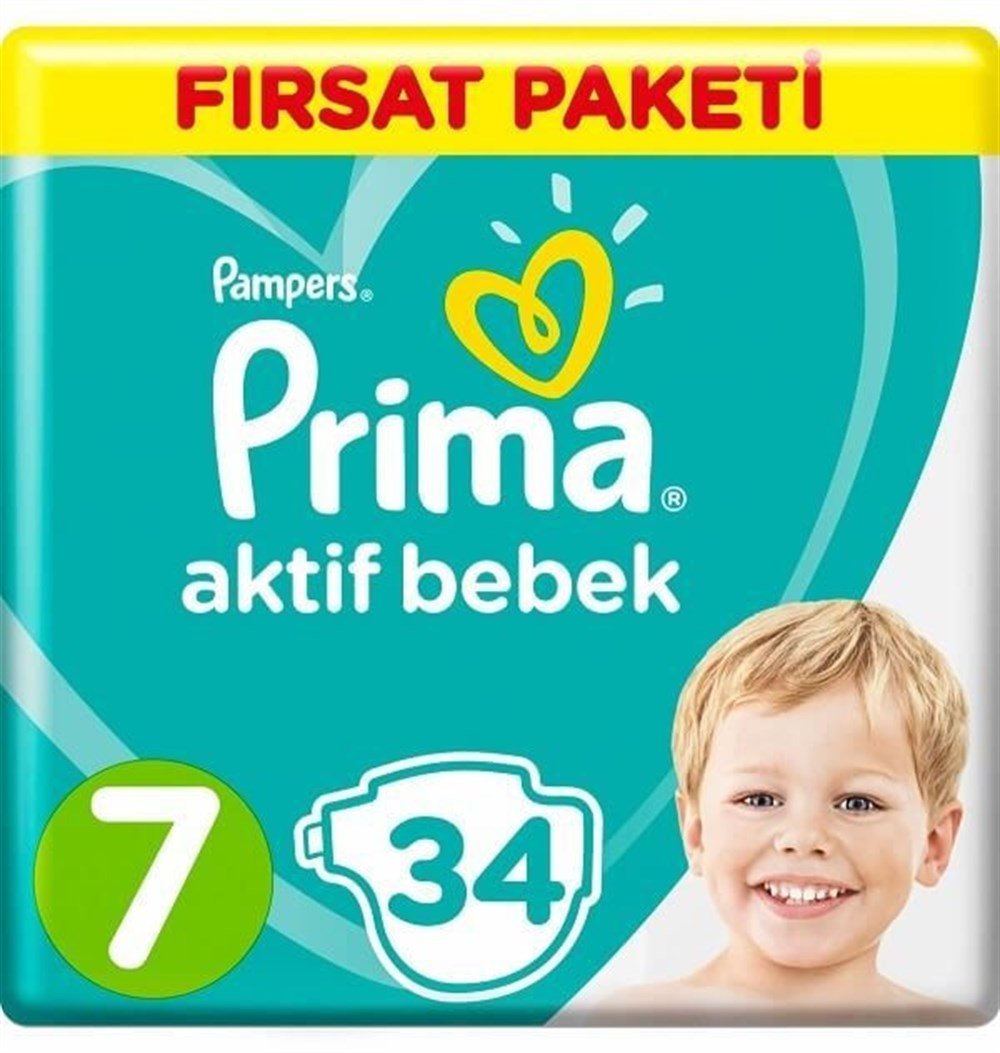 Prima Pampers Aktif Bebek Bezi 34'lü 7 No