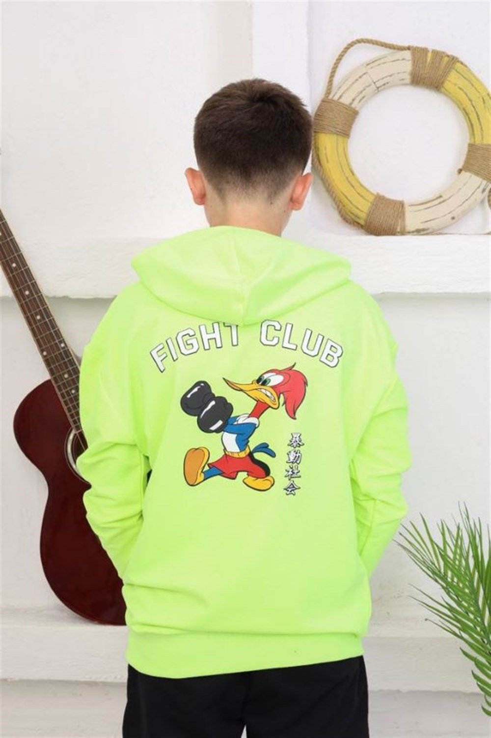 NBK-CRY-1373Name Kids 1373 Woody Woodpecker's Fight Club Kapşonlu Sweat
