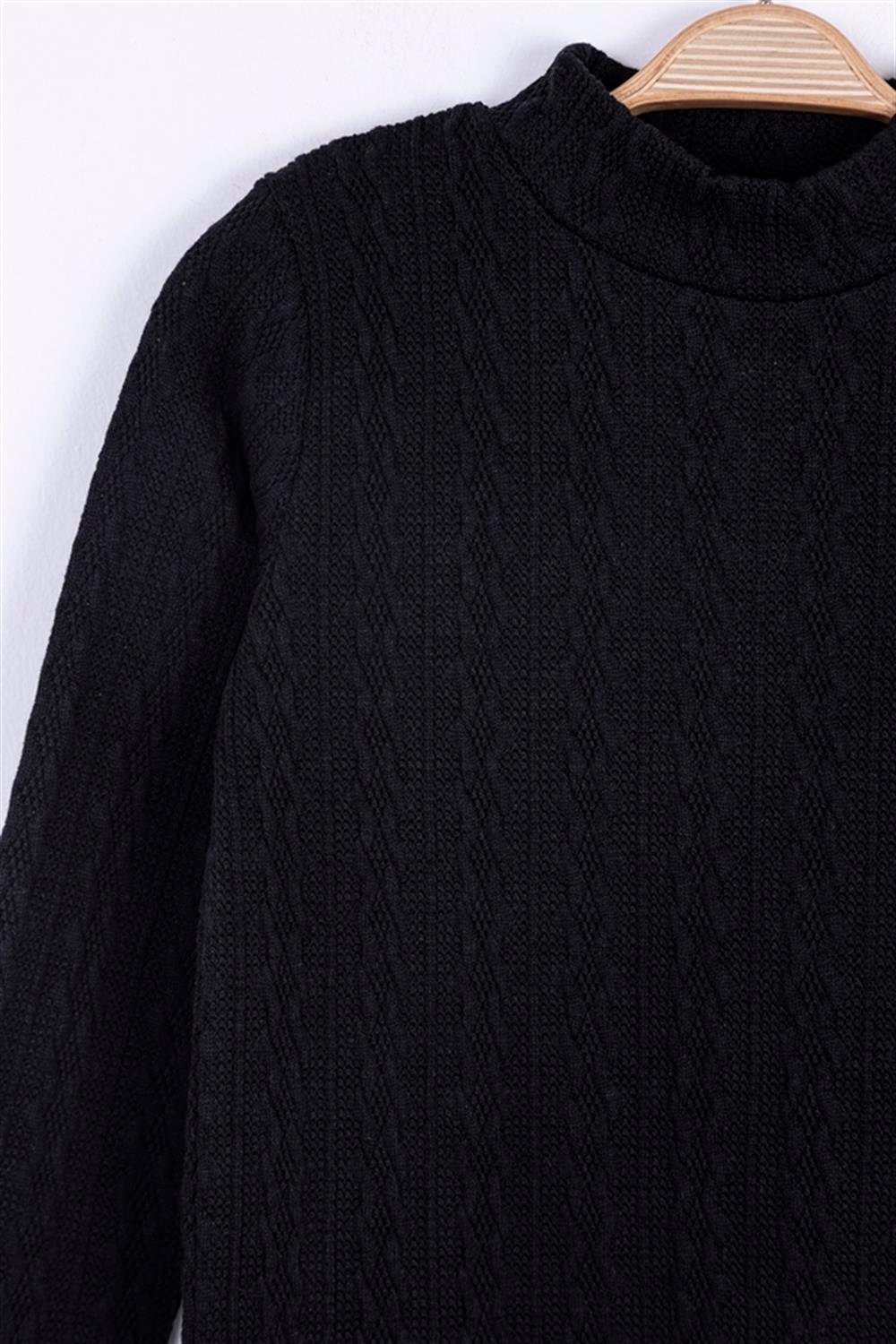 NK-35338Kız Çocuk Oxford Örgü Desen Bluz