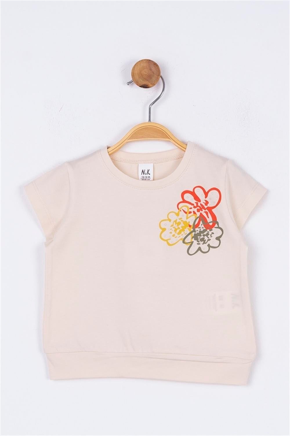 NKY-34608Kız Bebek Çiçek Baskılı Bluz