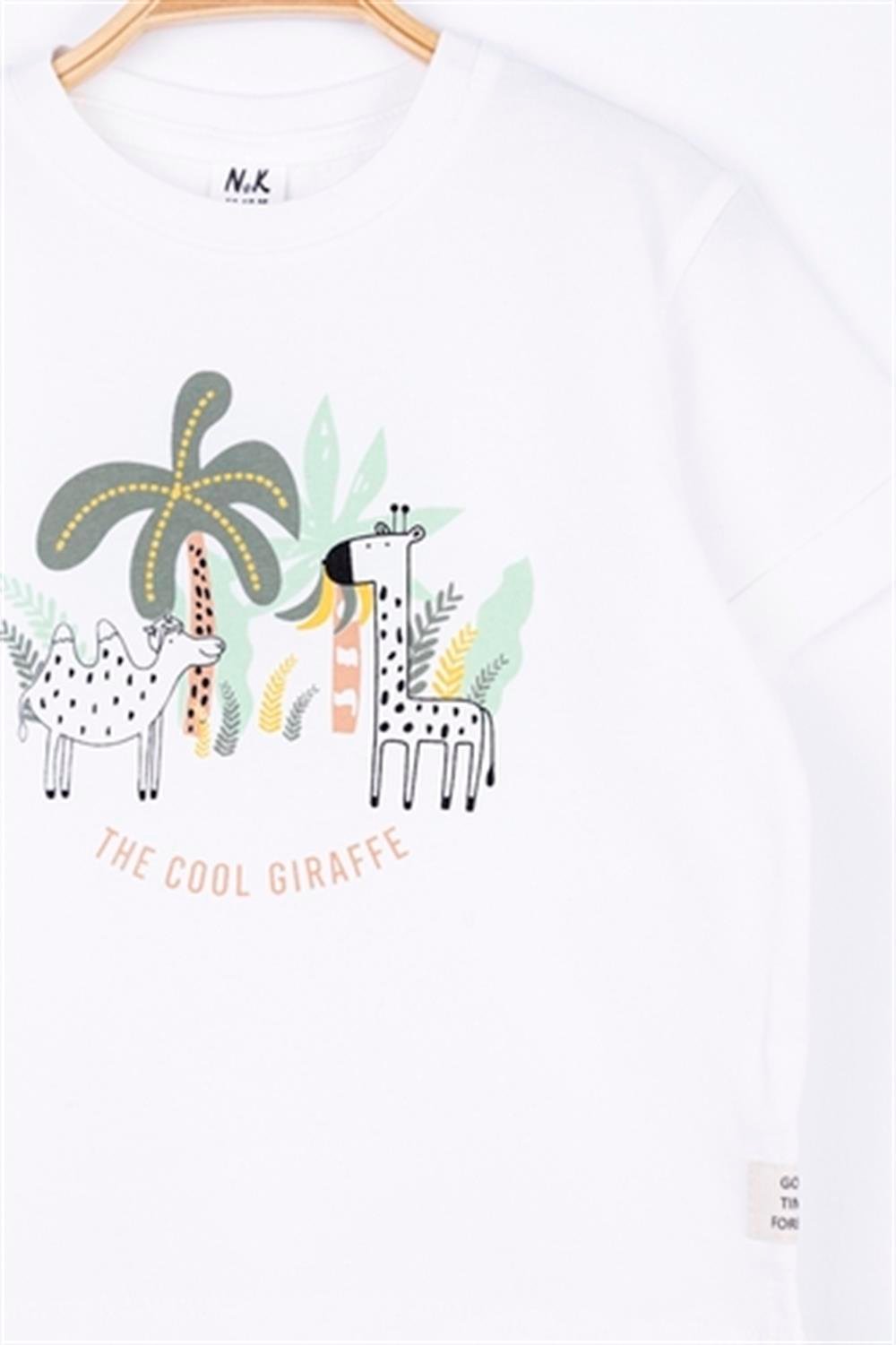 NKY-44601Erkek Bebek Bisiklet Yaka Tshirt
