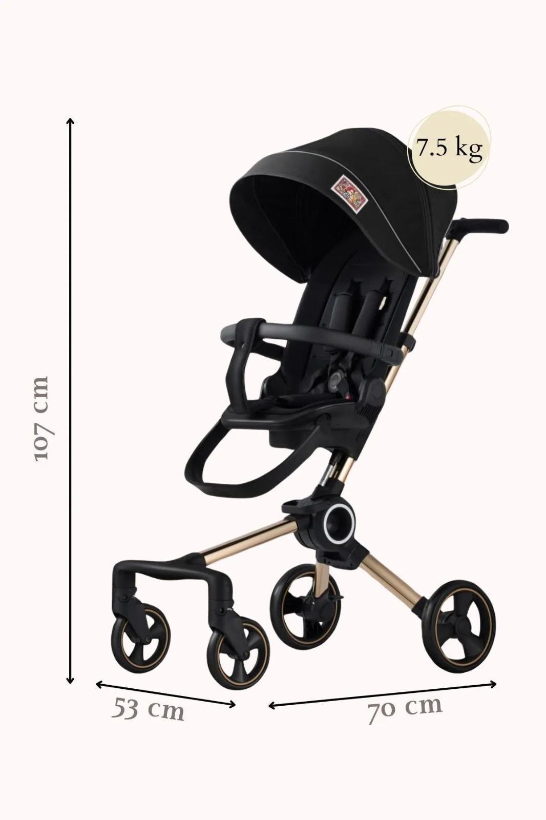 QPLAY-5360 Derece Dönebilen Hareket Sensörlü Kabin Boy Bebek Arabası
