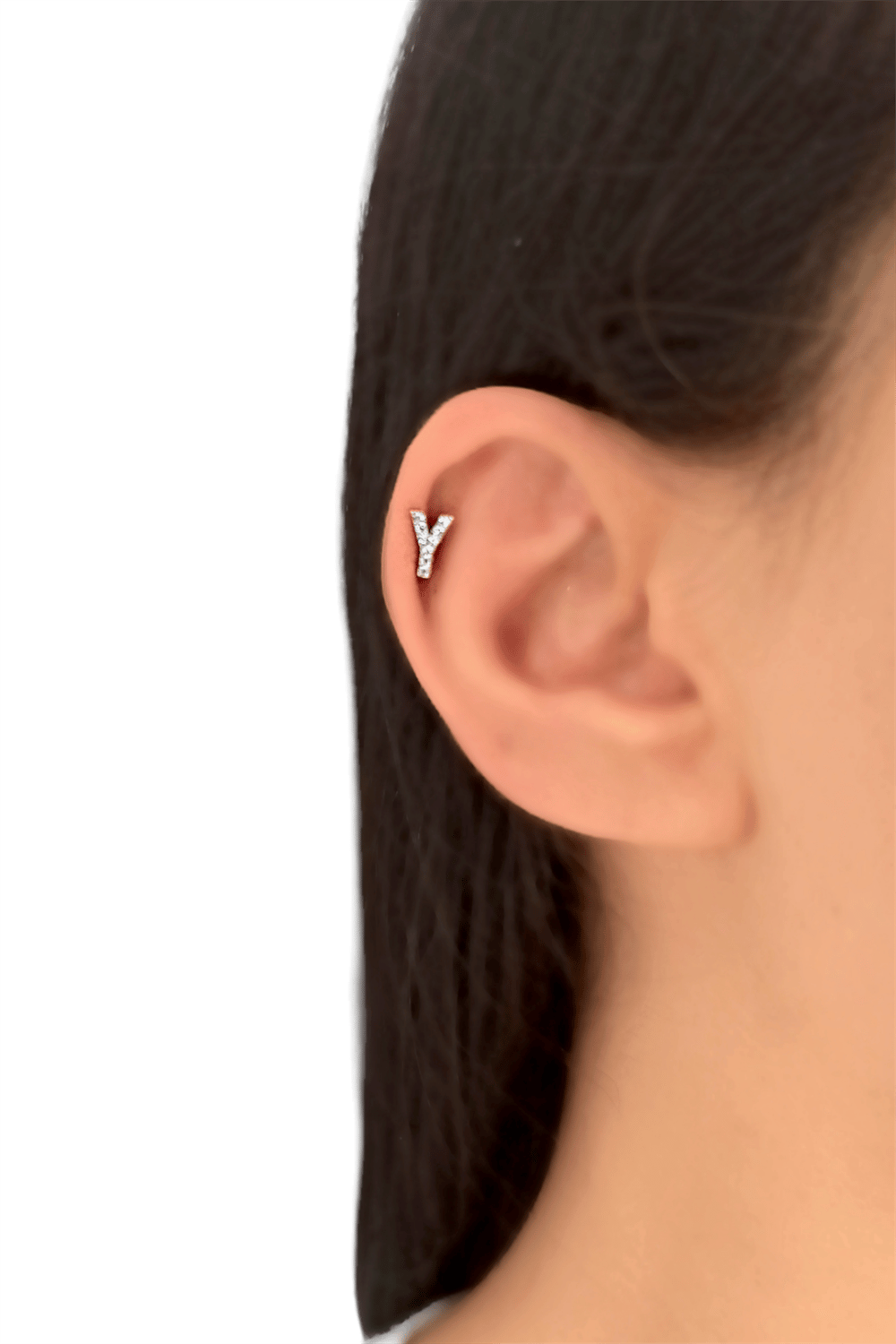 Gümüş Renk Harf Piercing - Y HarfPiercing