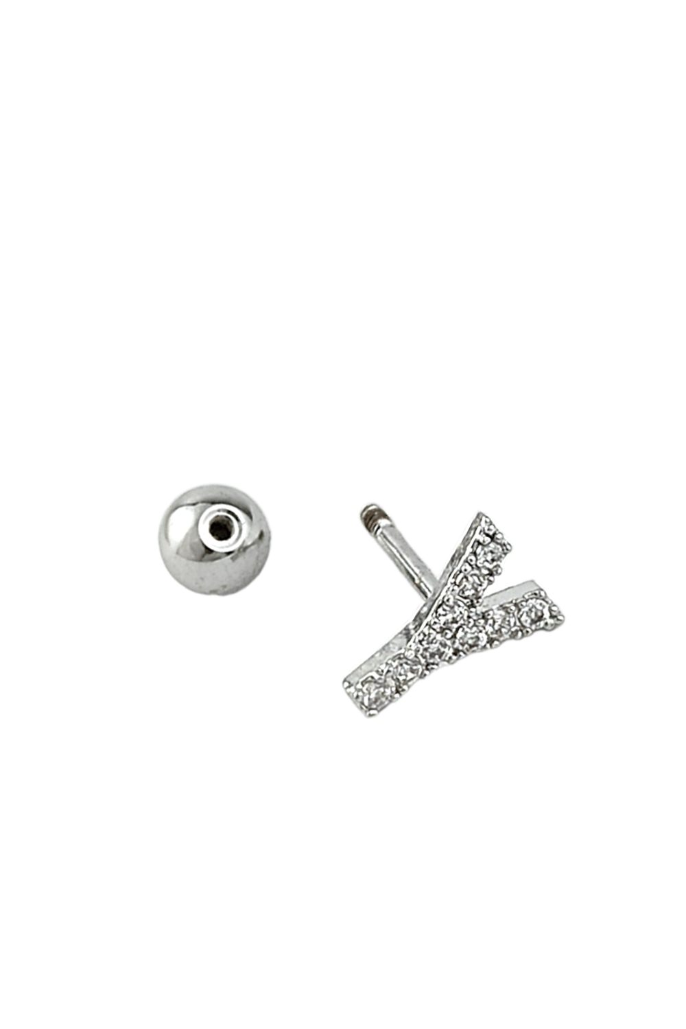 Gümüş Renk Harf Piercing - Y HarfPiercing