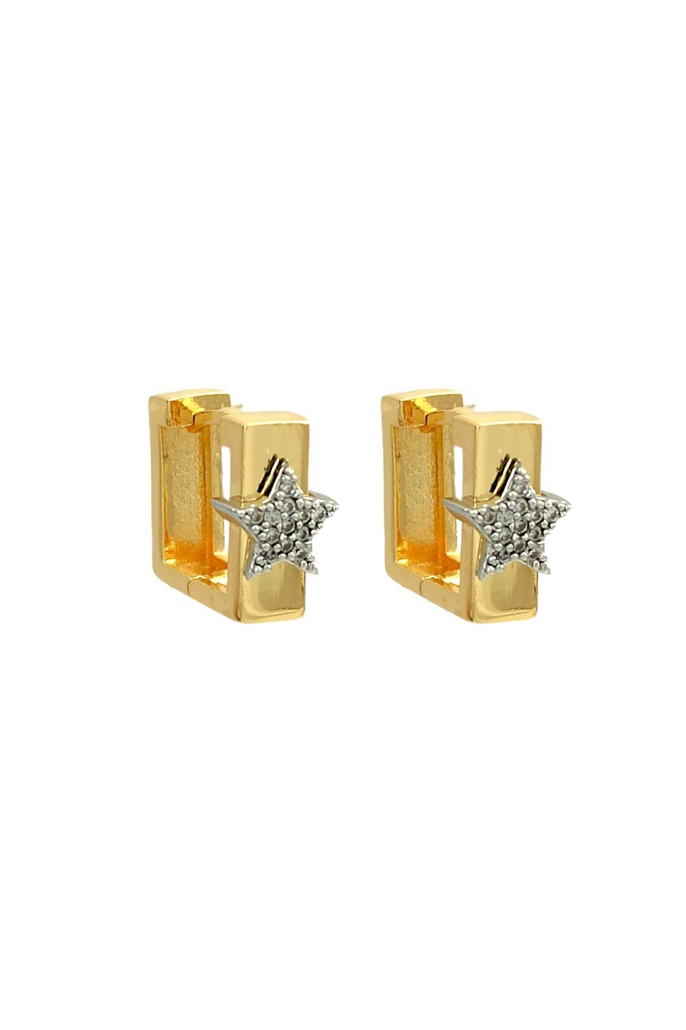 Yıldızlı Kare Halka Küpe TrKüpe34984