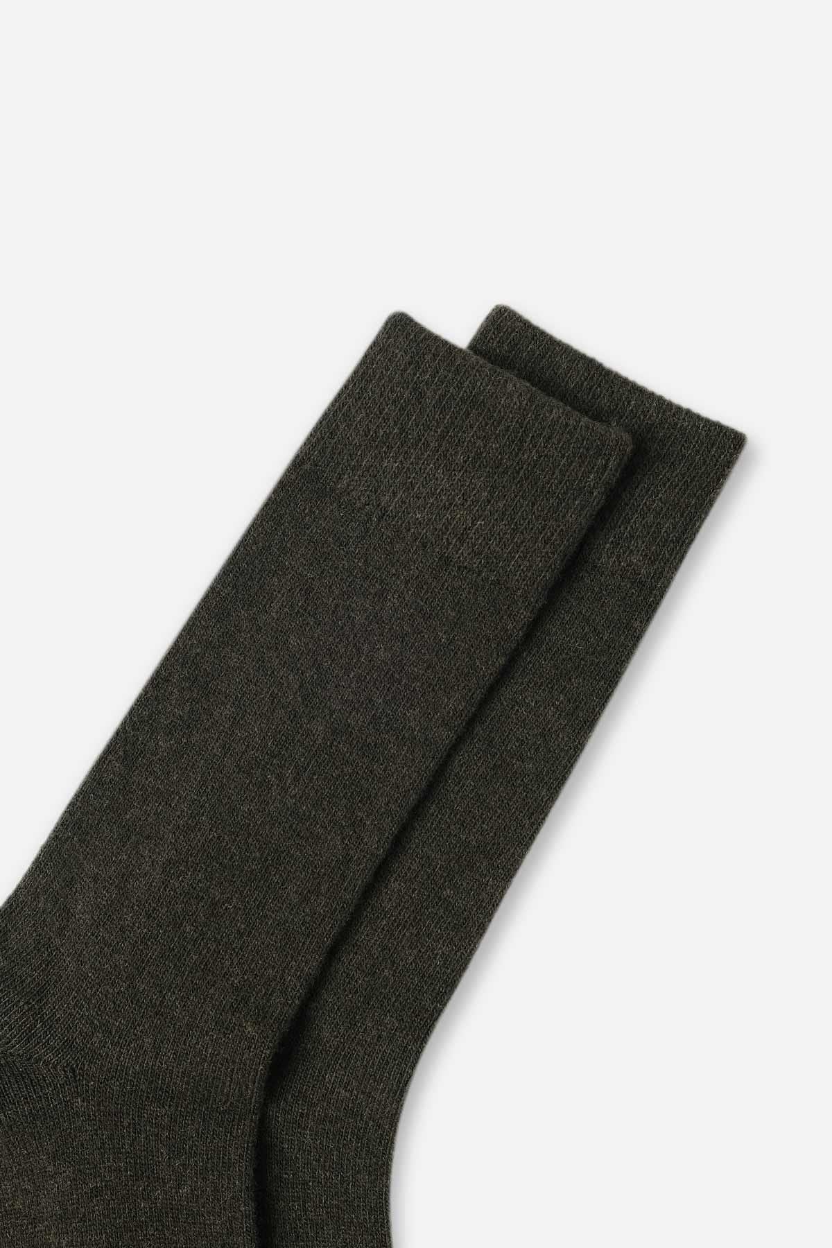 Aytuğ Erkek Kuzu Yünü (Lambswool) Tekli Haki Soket Çorap A 25070 H