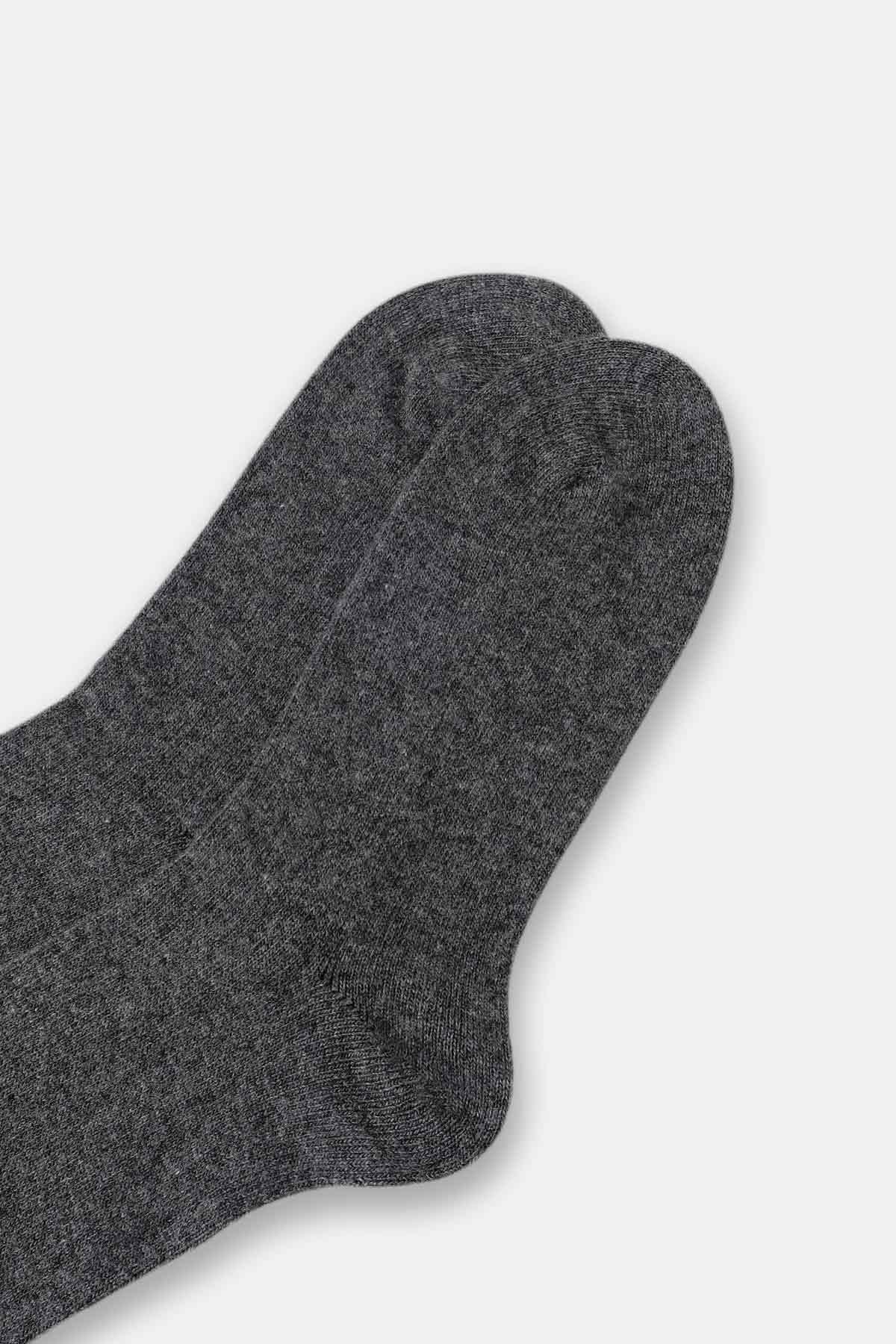 Aytuğ Erkek Lambswool (Koyun Yünü) Tekli Füme Soket Çorap - A-25070-F