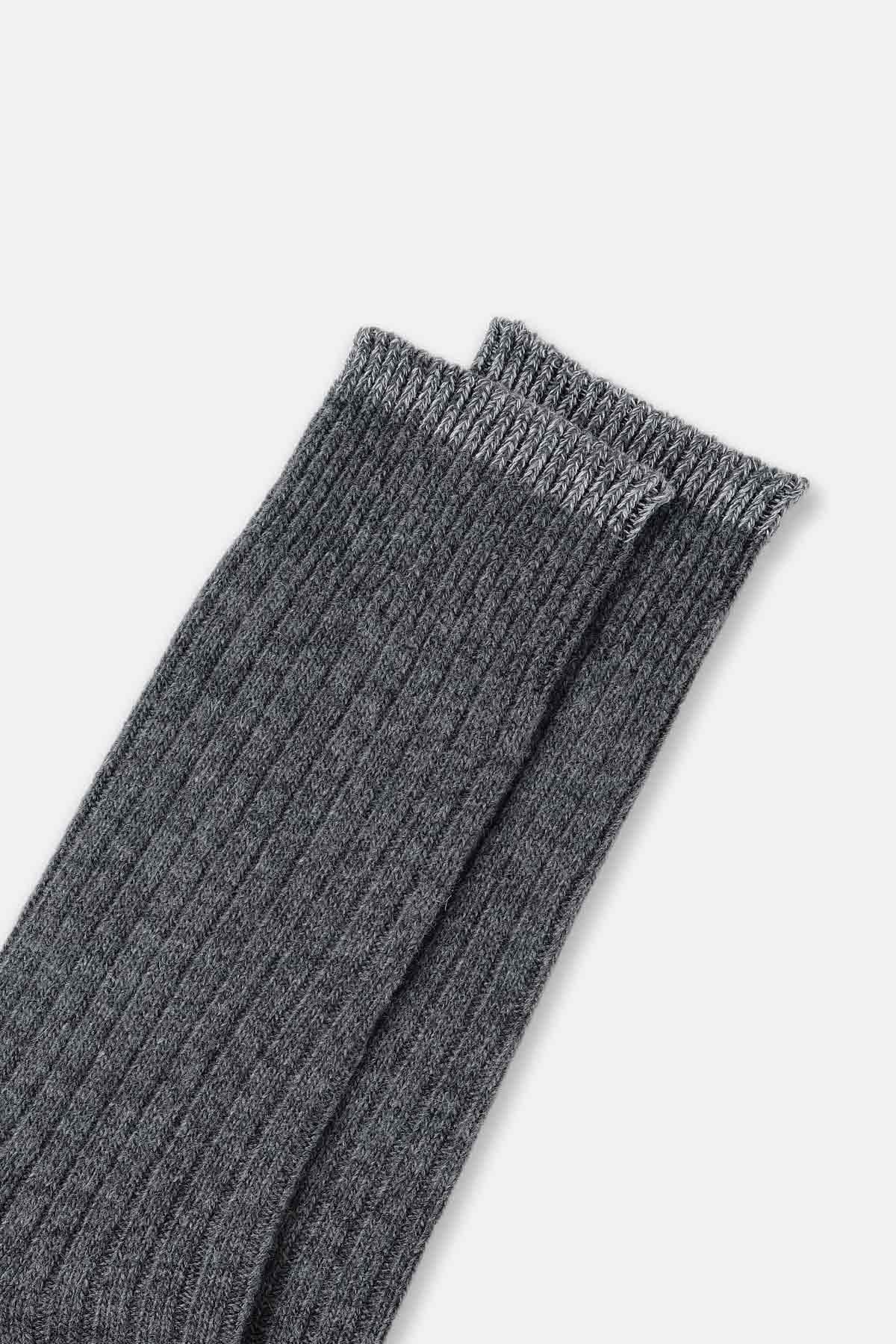 Aytuğ Erkek Lambswool (Koyun Yünü) Tekli Füme Soket Çorap - A-25094-F