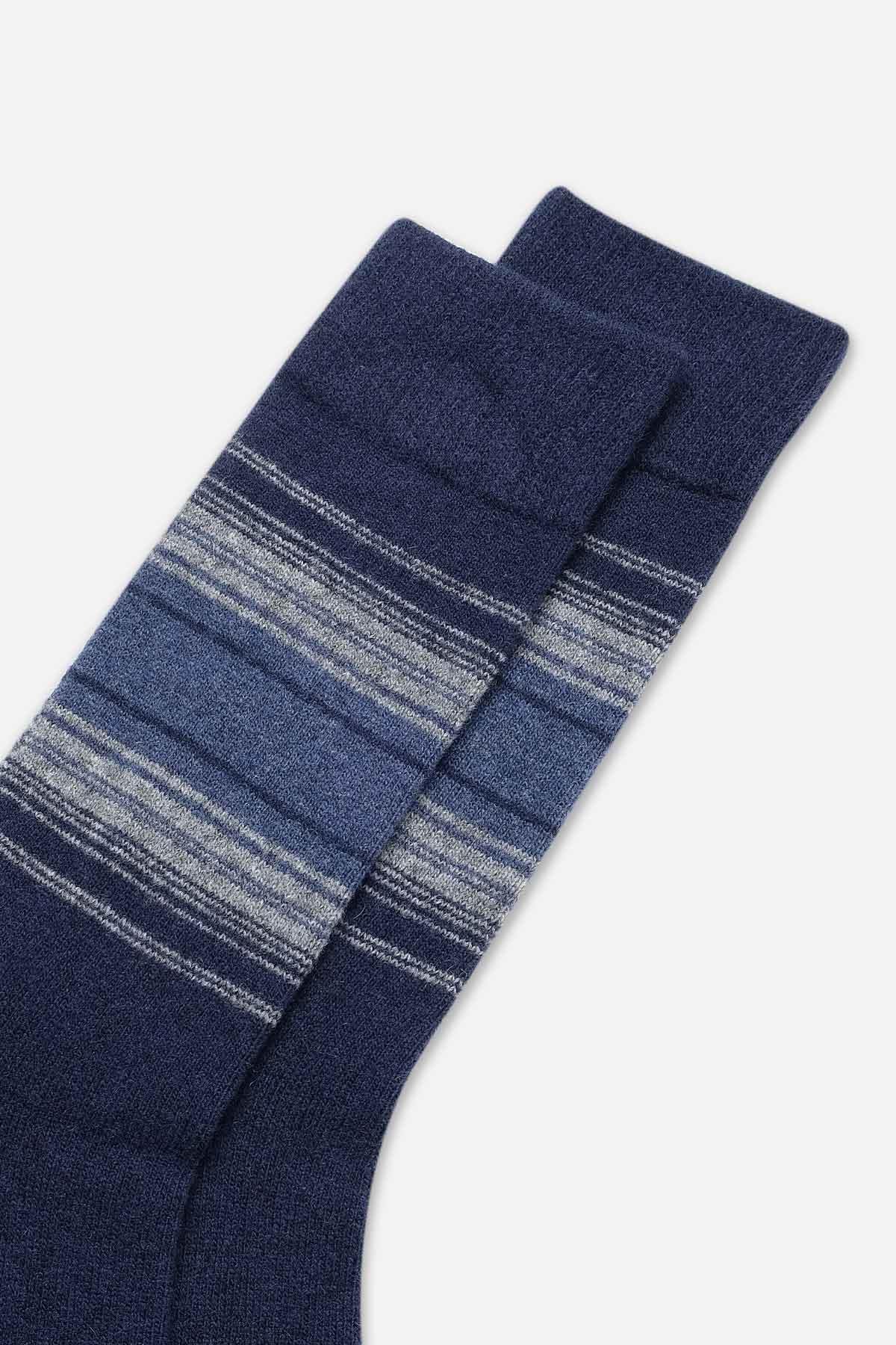 Aytuğ Erkek Koyun Yünü (Lambswool) Tekli Lacivert Soket Çorap - A-25095-L