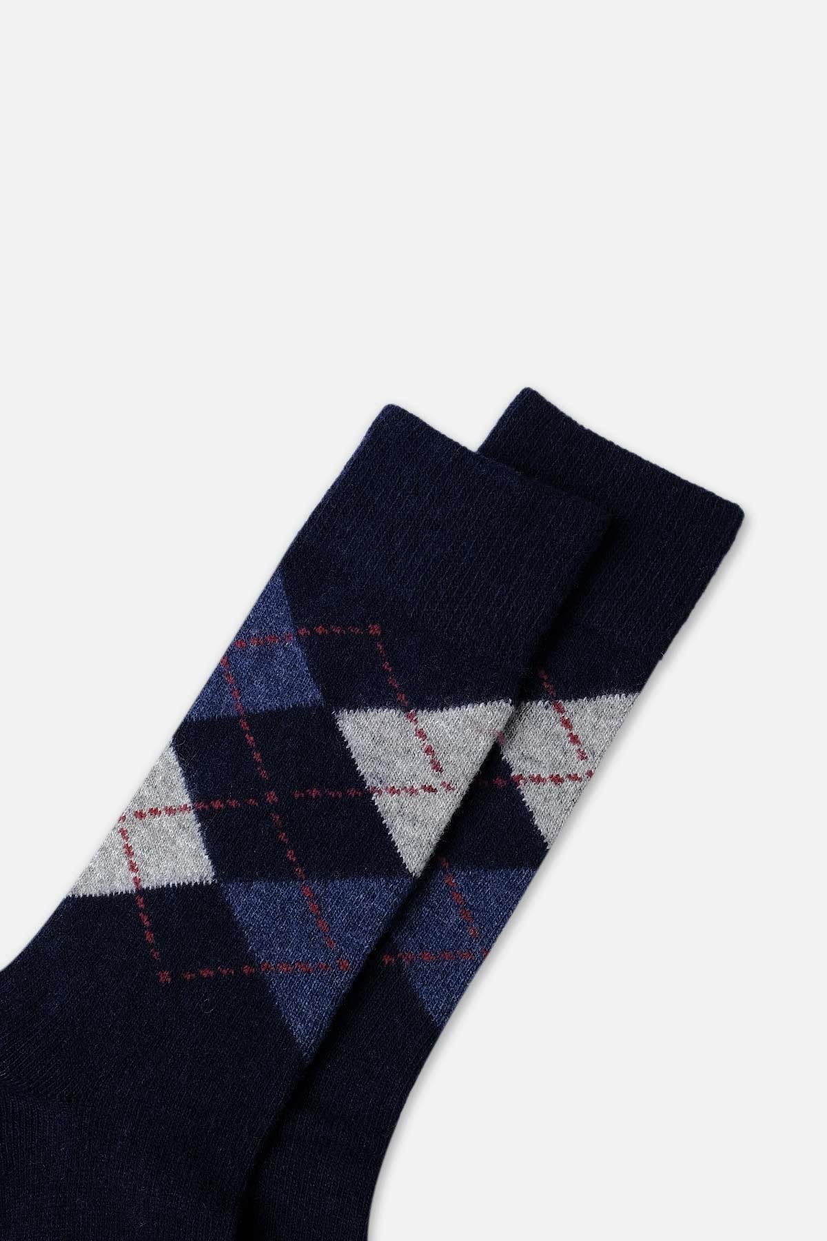 Aytuğ Erkek Kuzu Yünü (Lambswool) Tekli Lacivert Soket Çorap A 25081 L