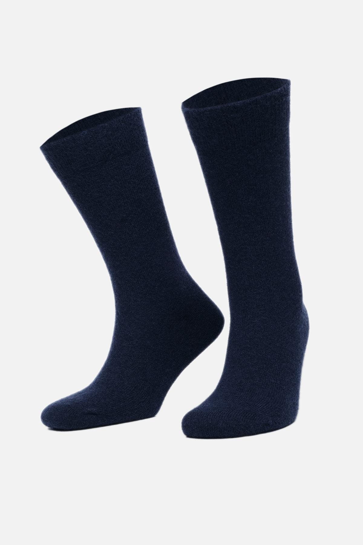 Aytuğ Erkek Lambswool (Koyun Yünü) Tekli Lacivert Soket Çorap - A-25070-L
