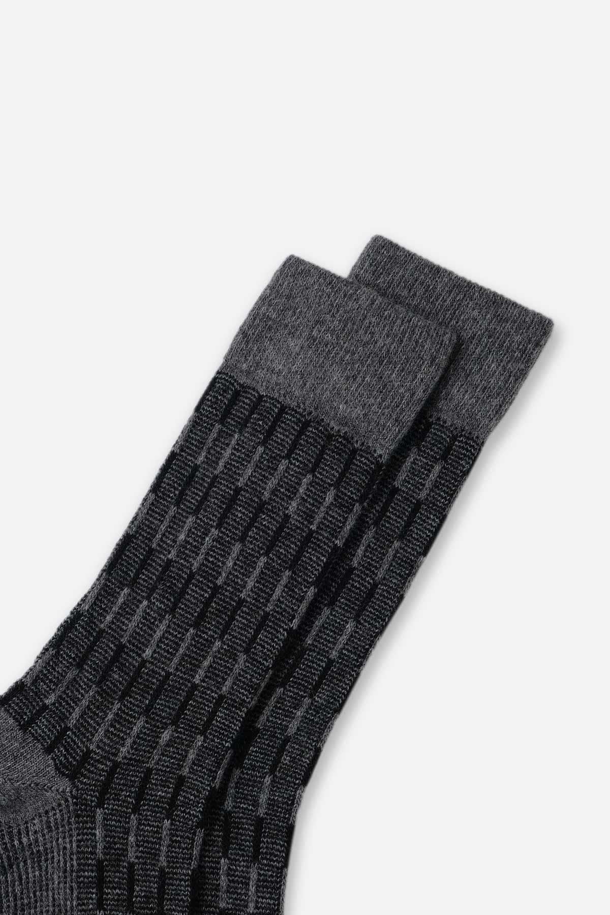 Aytuğ Erkek Lambswool (Koyun Yünü) Tekli Füme Soket Çorap - A-25096-F