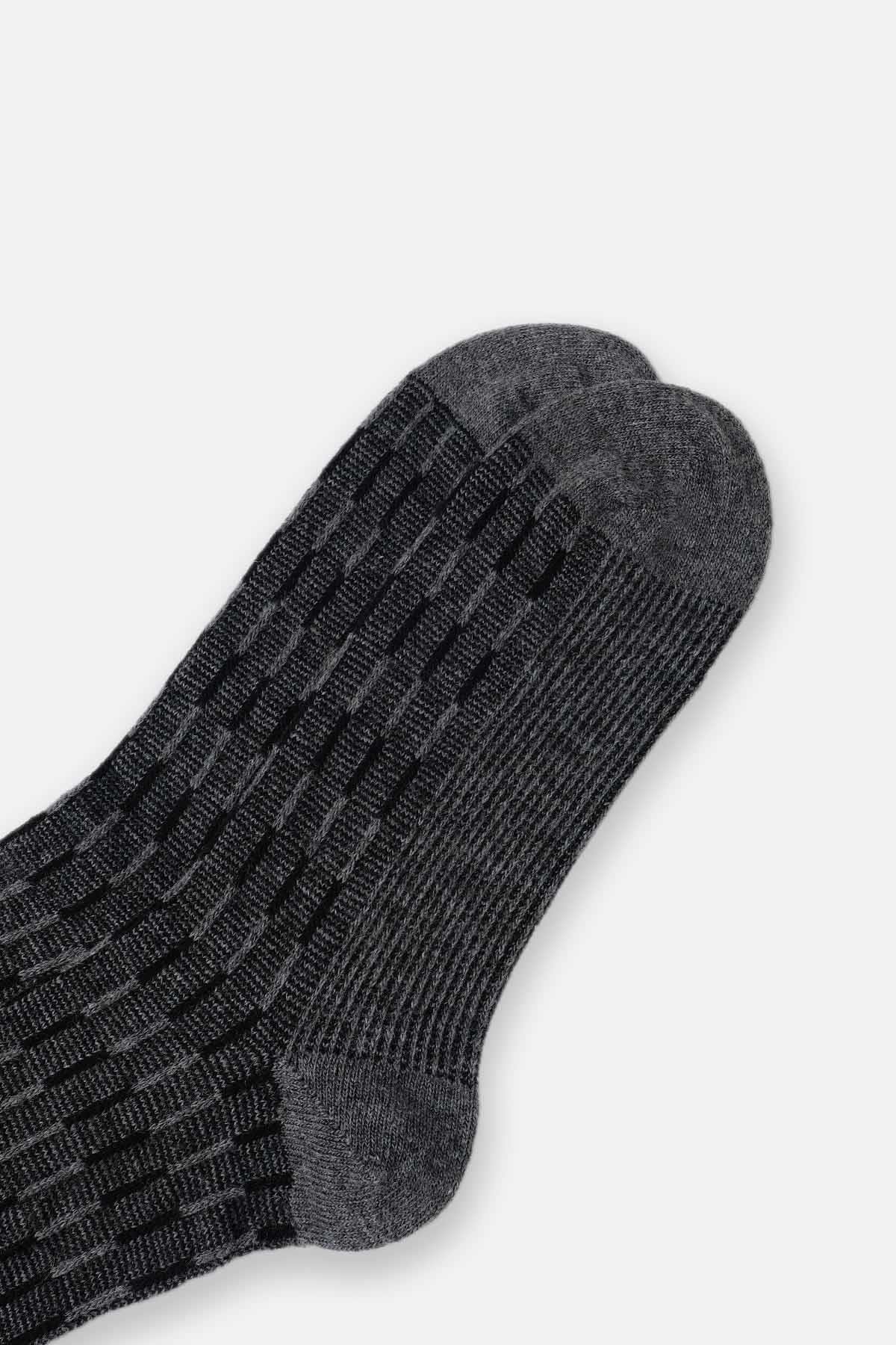Aytuğ Erkek Kuzu Yünü (Lambswool) Tekli Füme Soket Çorap A 25096 F