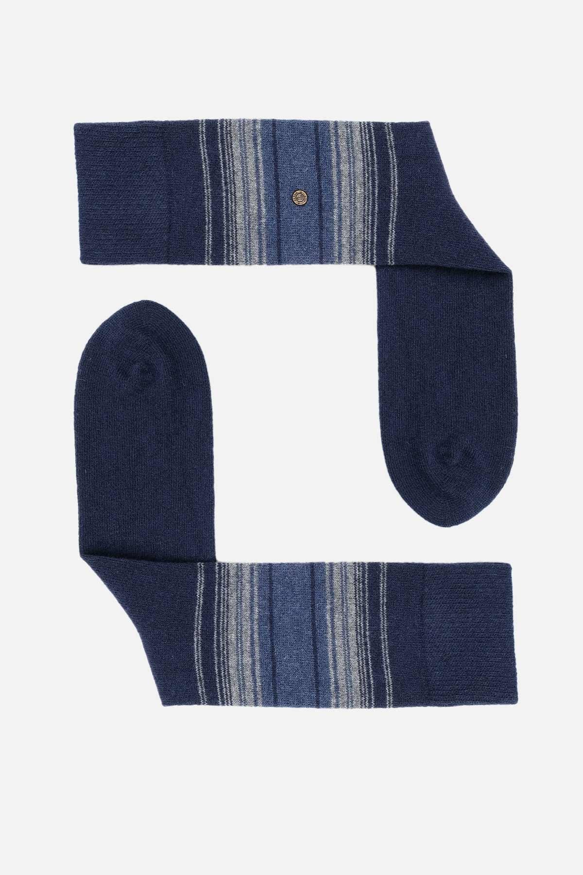 Aytuğ Erkek Koyun Yünü (Lambswool) Tekli Lacivert Soket Çorap - A-25095-L