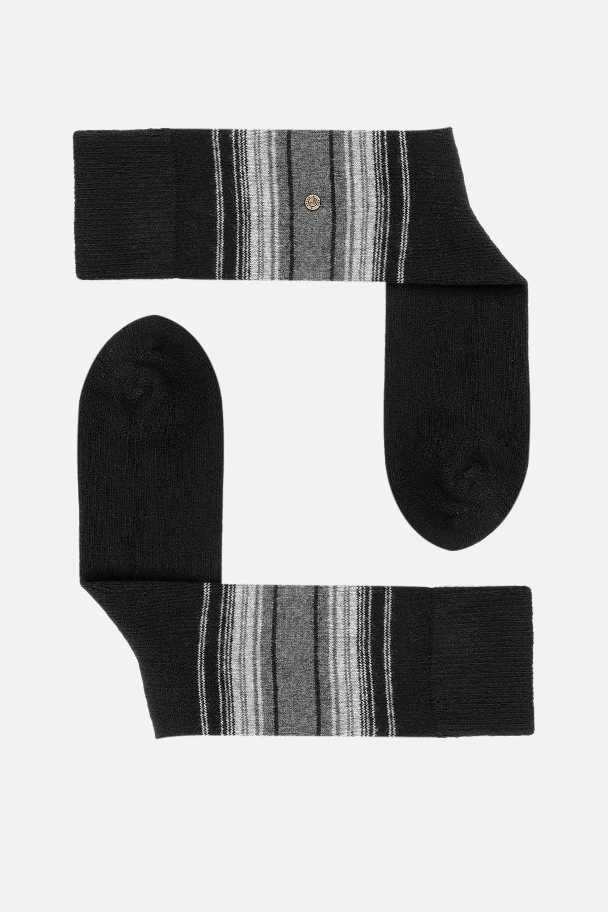 Aytuğ Erkek Koyun Yünü (Lambswool) Tekli Siyah Soket Çorap - A-25095-S