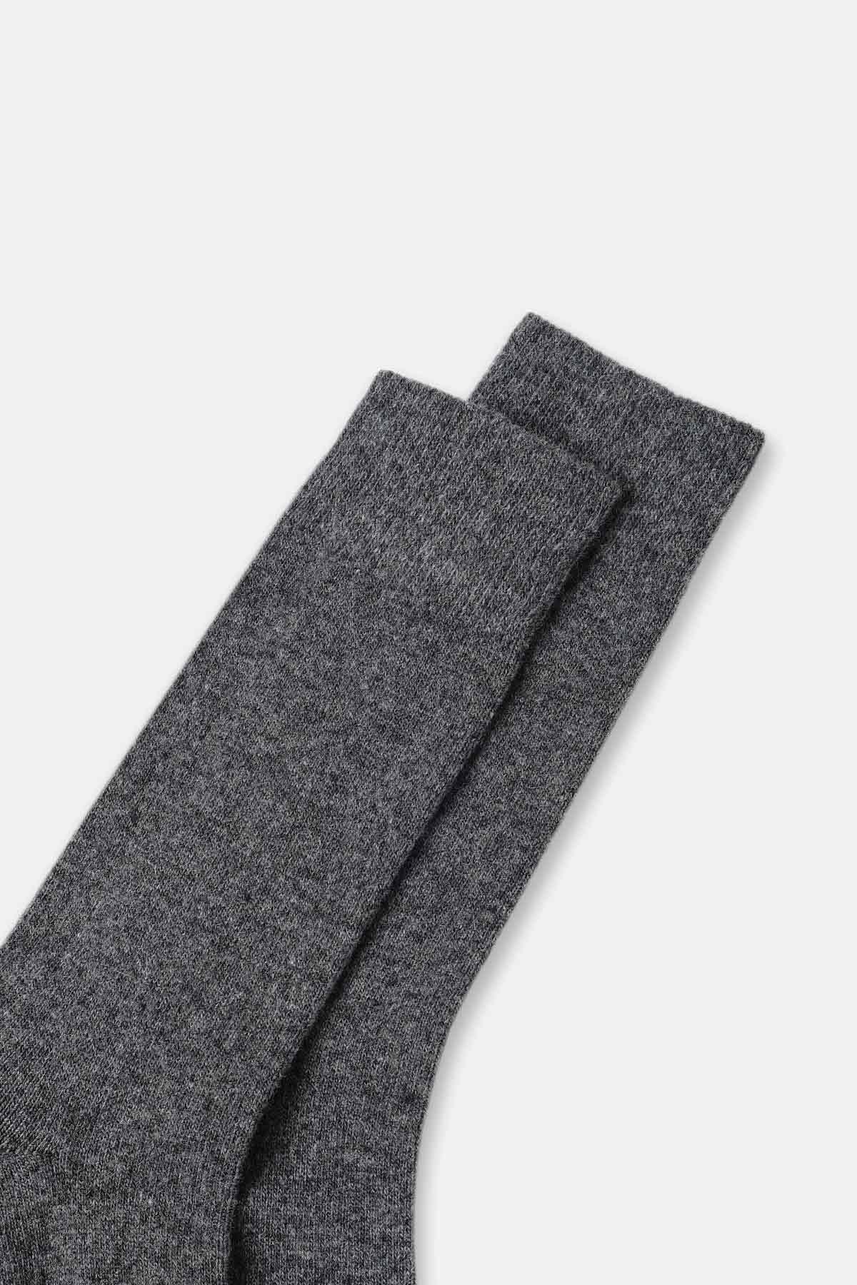 Aytuğ Erkek Lambswool (Koyun Yünü) Tekli Füme Soket Çorap - A-25070-F