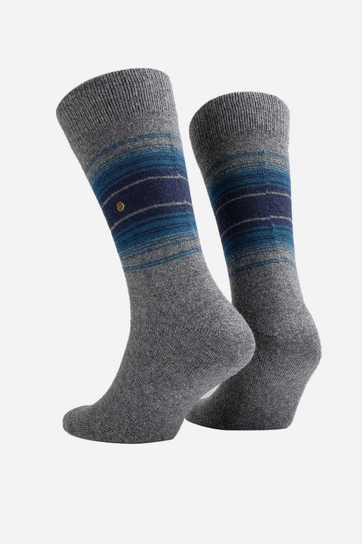 Aytuğ Erkek Koyun Yünü (Lambswool) Tekli Füme Soket Çorap - A-25095-F